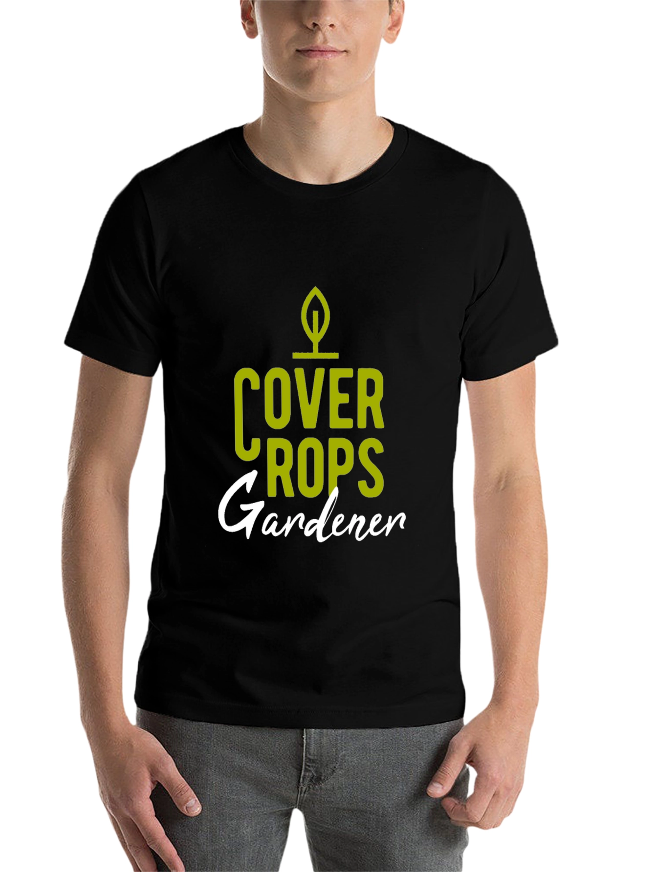 Black Cover Crops Gardener T-Shirt - Black Cotton Blend view 7
