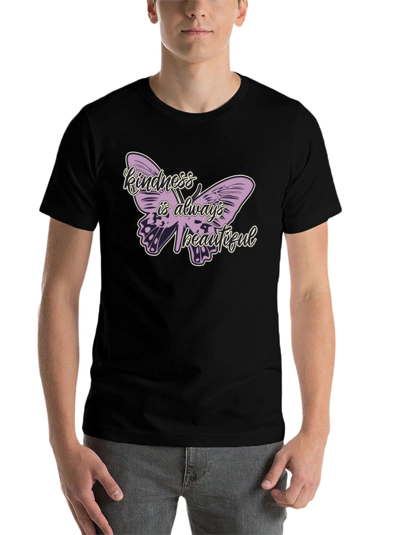 Black Kindness is Always Beautiful Butterfly T-Shirt view 7