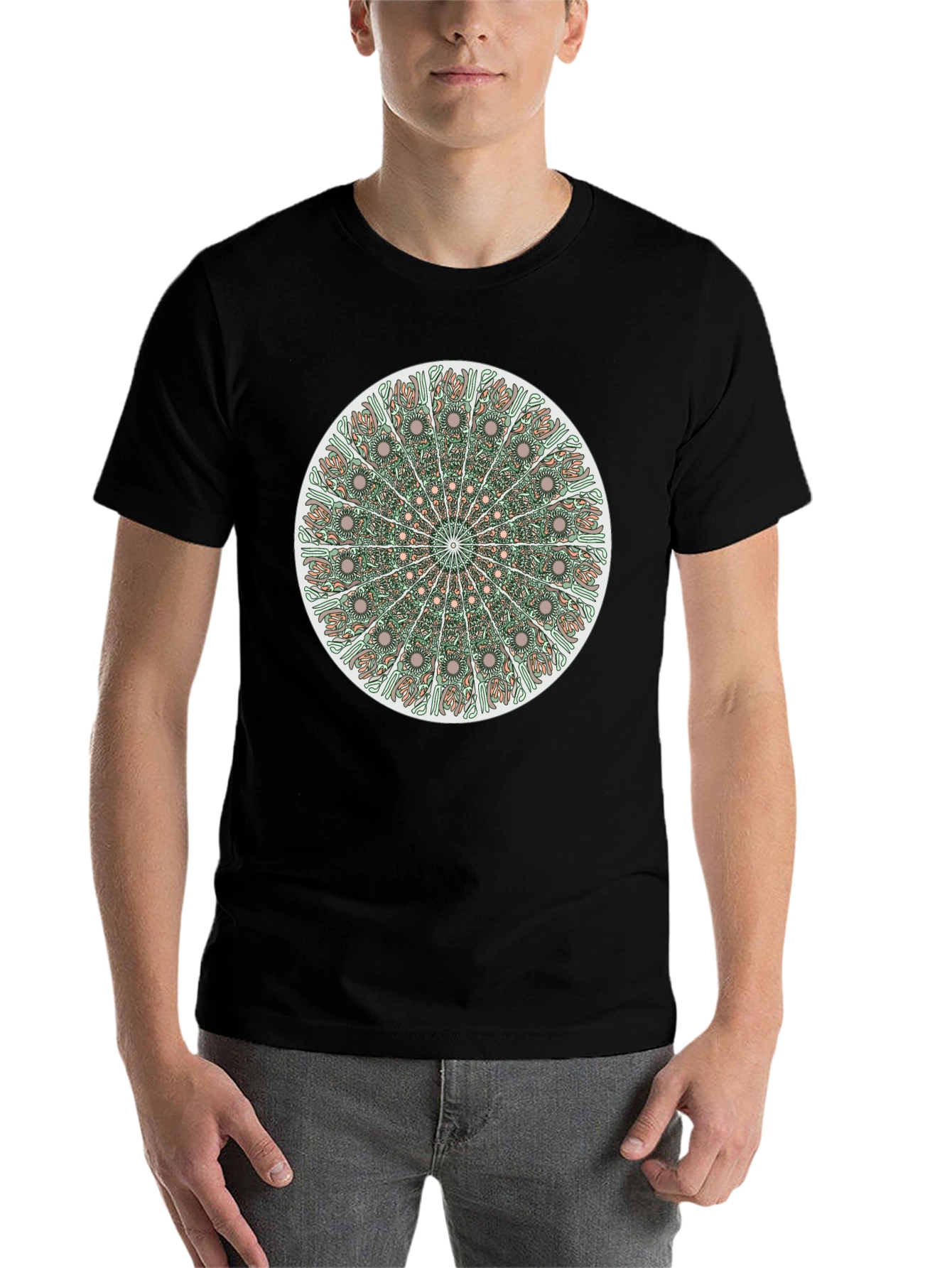 Black Mandala Graphic Print T-Shirt view 7