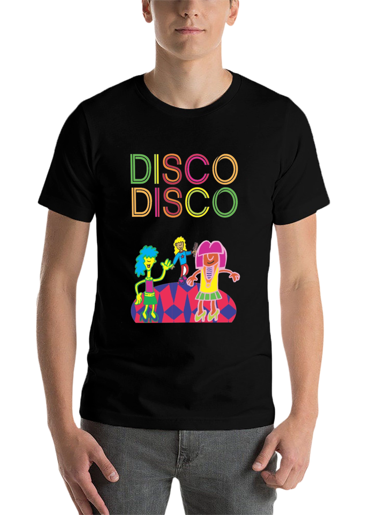 Black Retro Disco T-Shirt - Dance Party Tee view 7