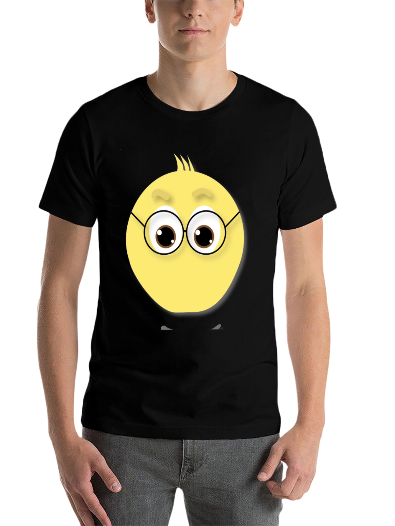 Black Funny Face T-Shirt - Unique Emoji Design view 7