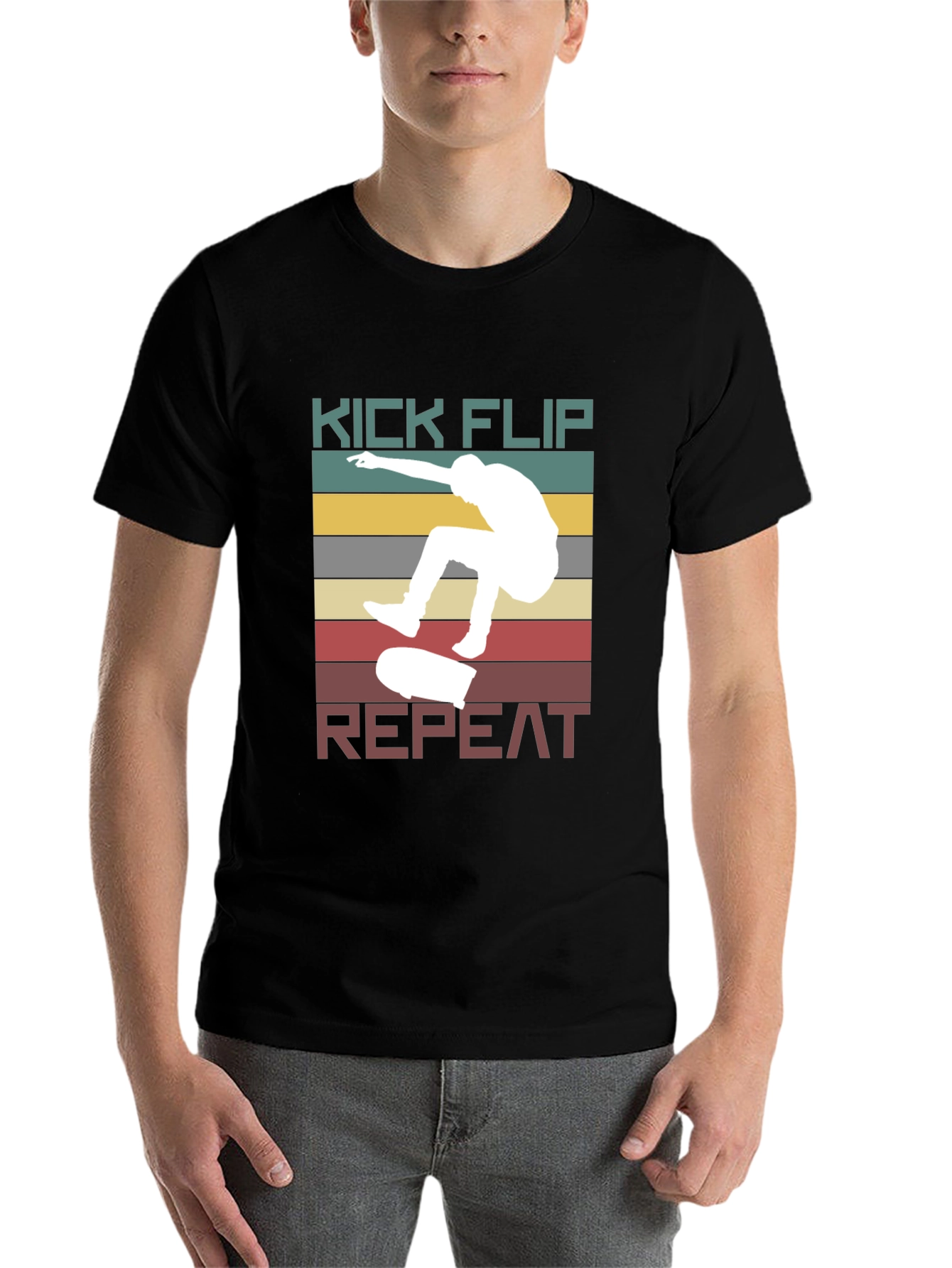 Black Kick Flip Repeat Graphic Tee view 7