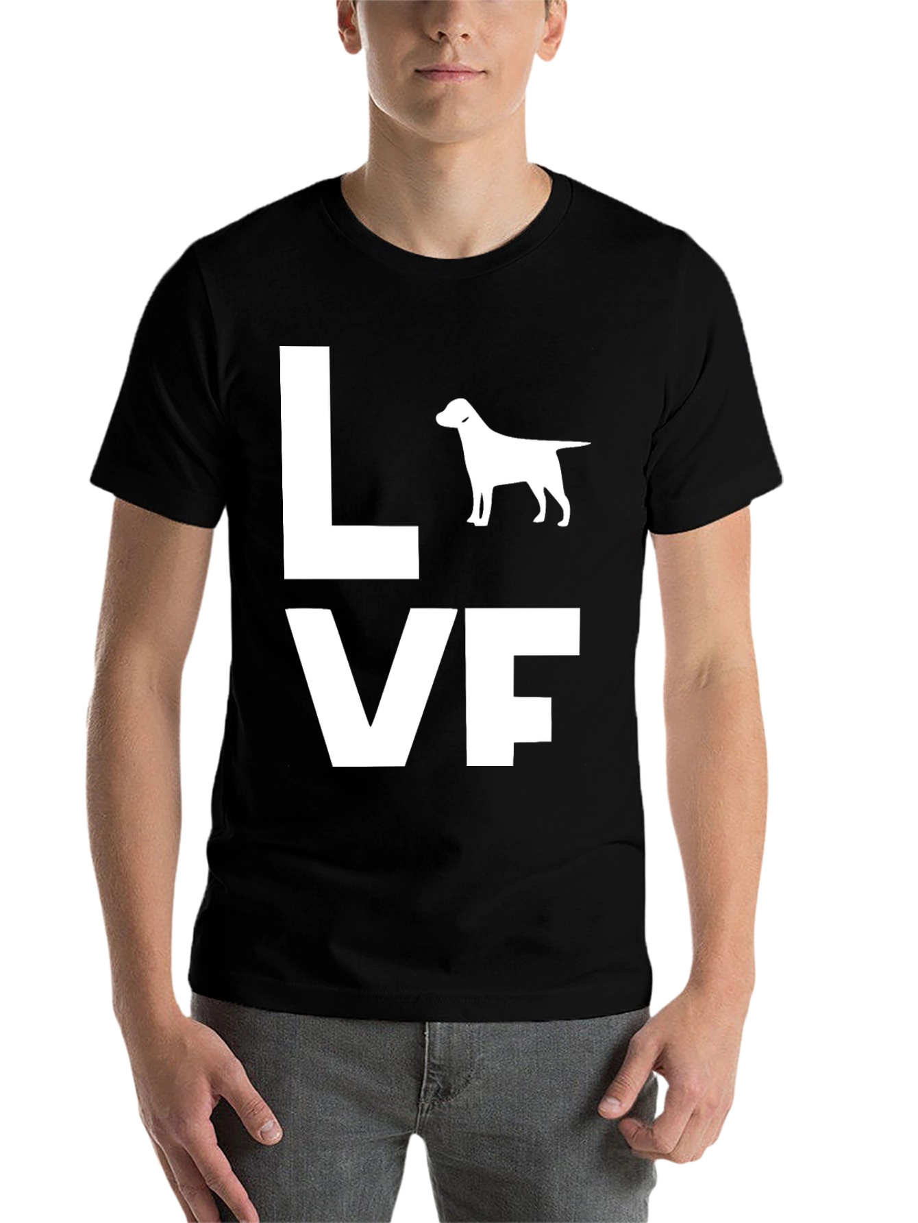 Black Love Dog Breed Graphic Tee - Black view 7