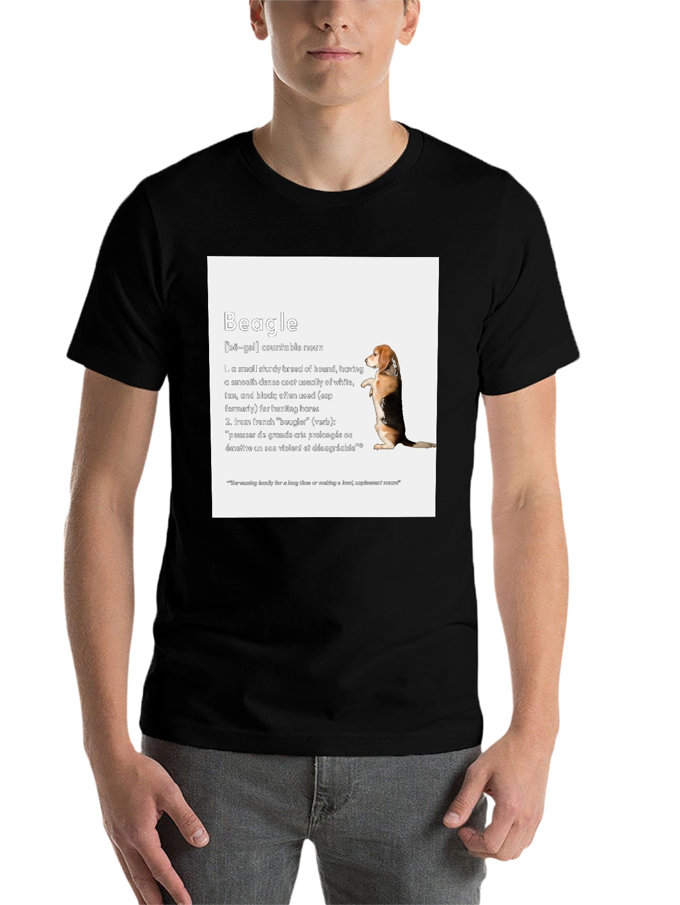 Black Beagle Definition T-Shirt - Dog Lover Apparel view 7