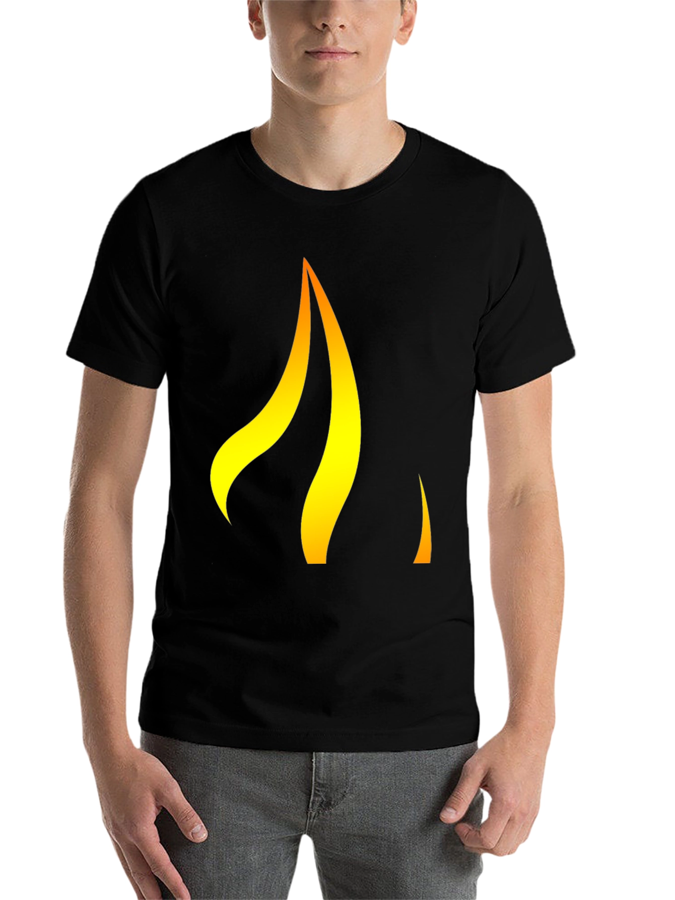 Black Flame Graphic Black T-Shirt view 7