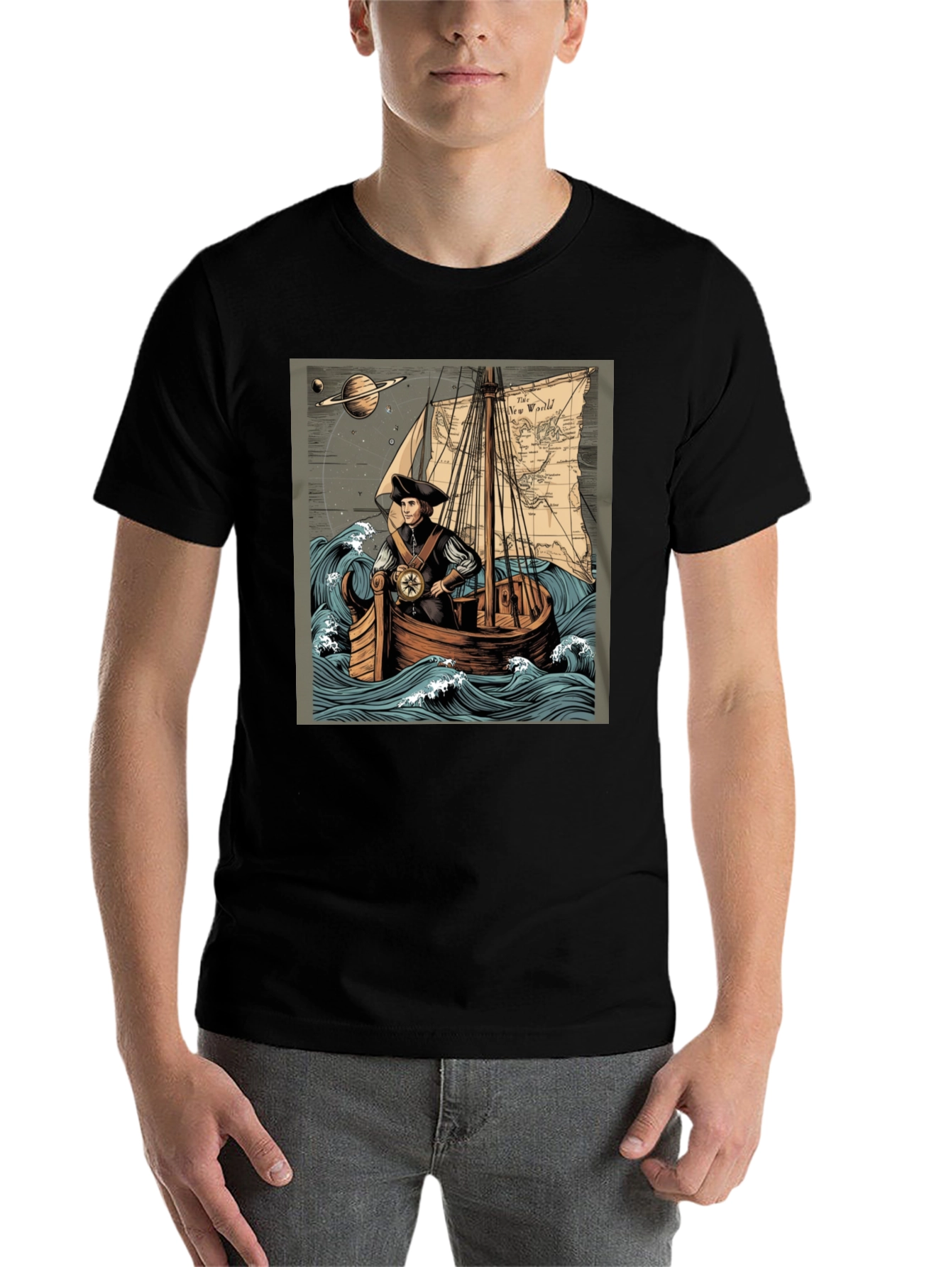 Black Voyager Graphic Tee view 7