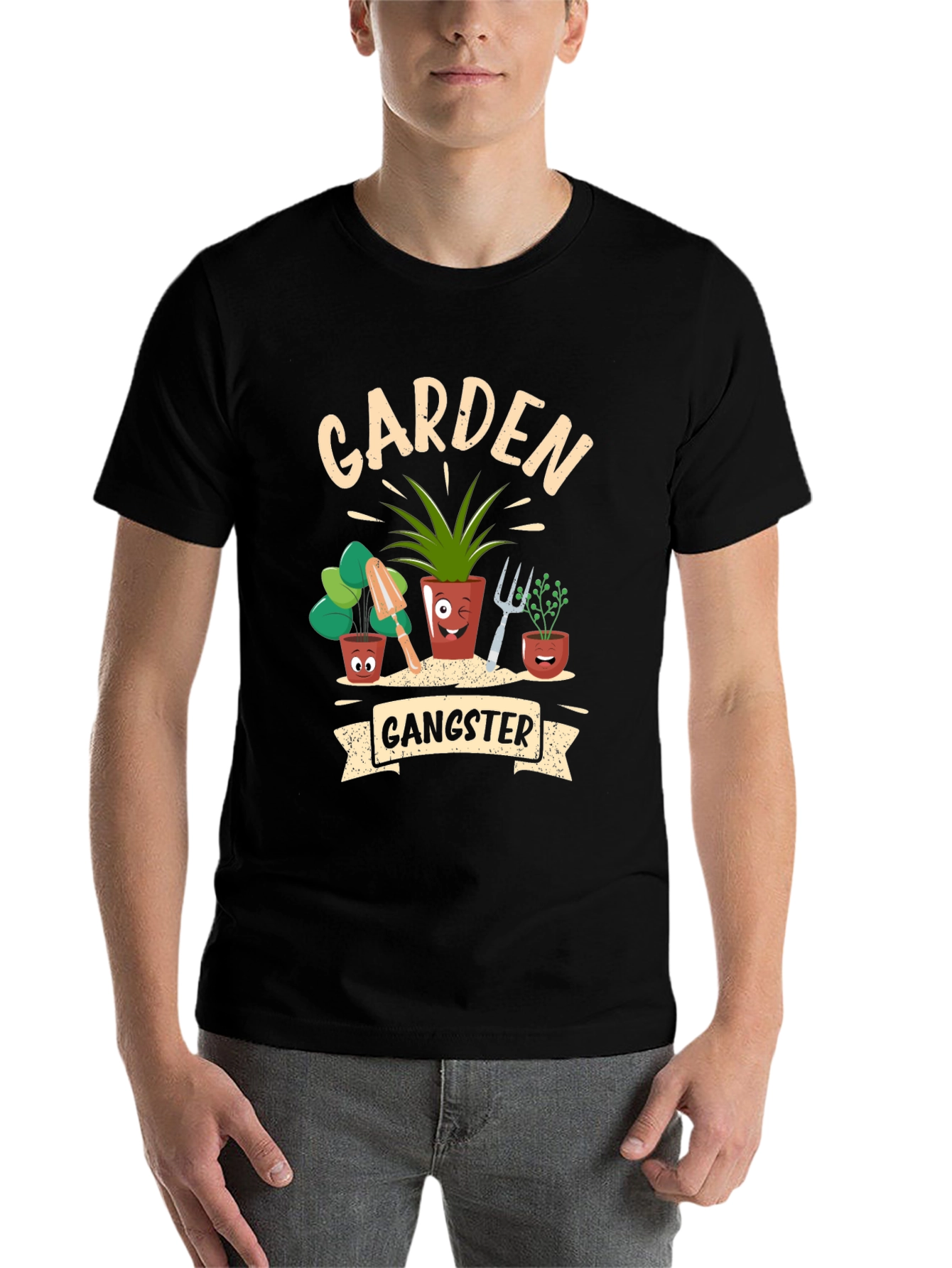 Black Garden Gangster Graphic T-Shirt view 7