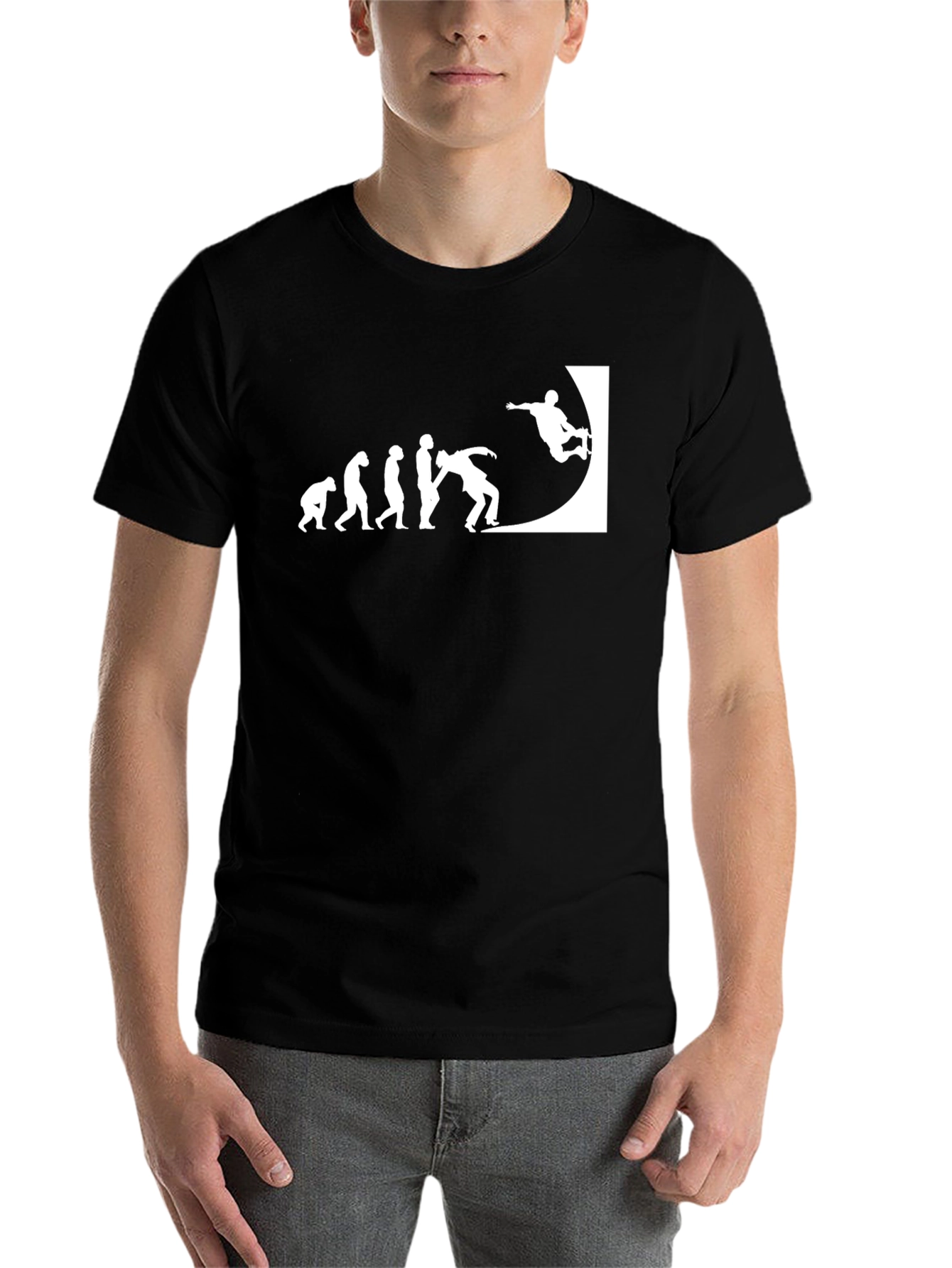 Black Skateboarding Evolution Graphic Tee - Black view 7
