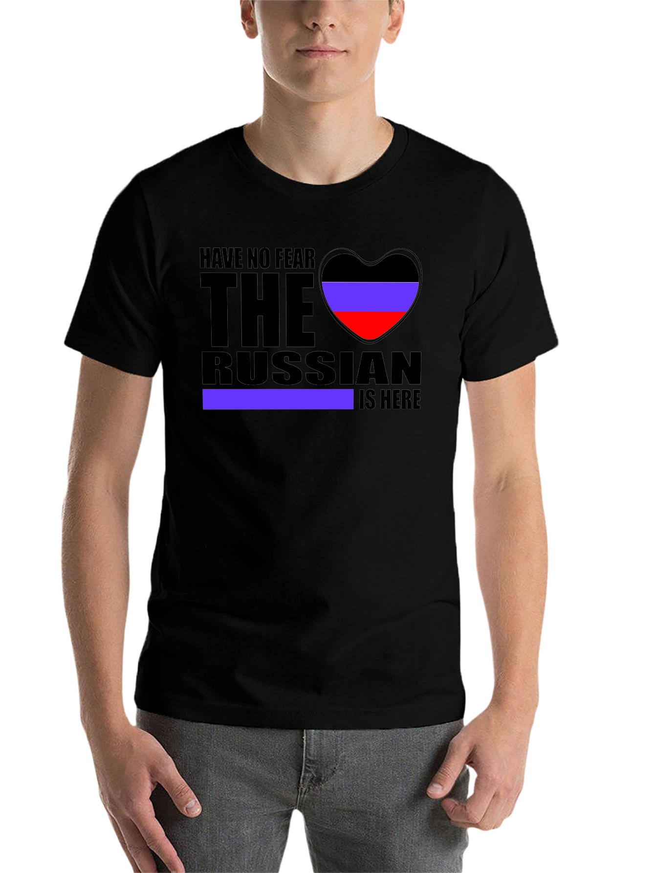 Black Have No Fear Russian is Here Novelty Graphic Tee view 7