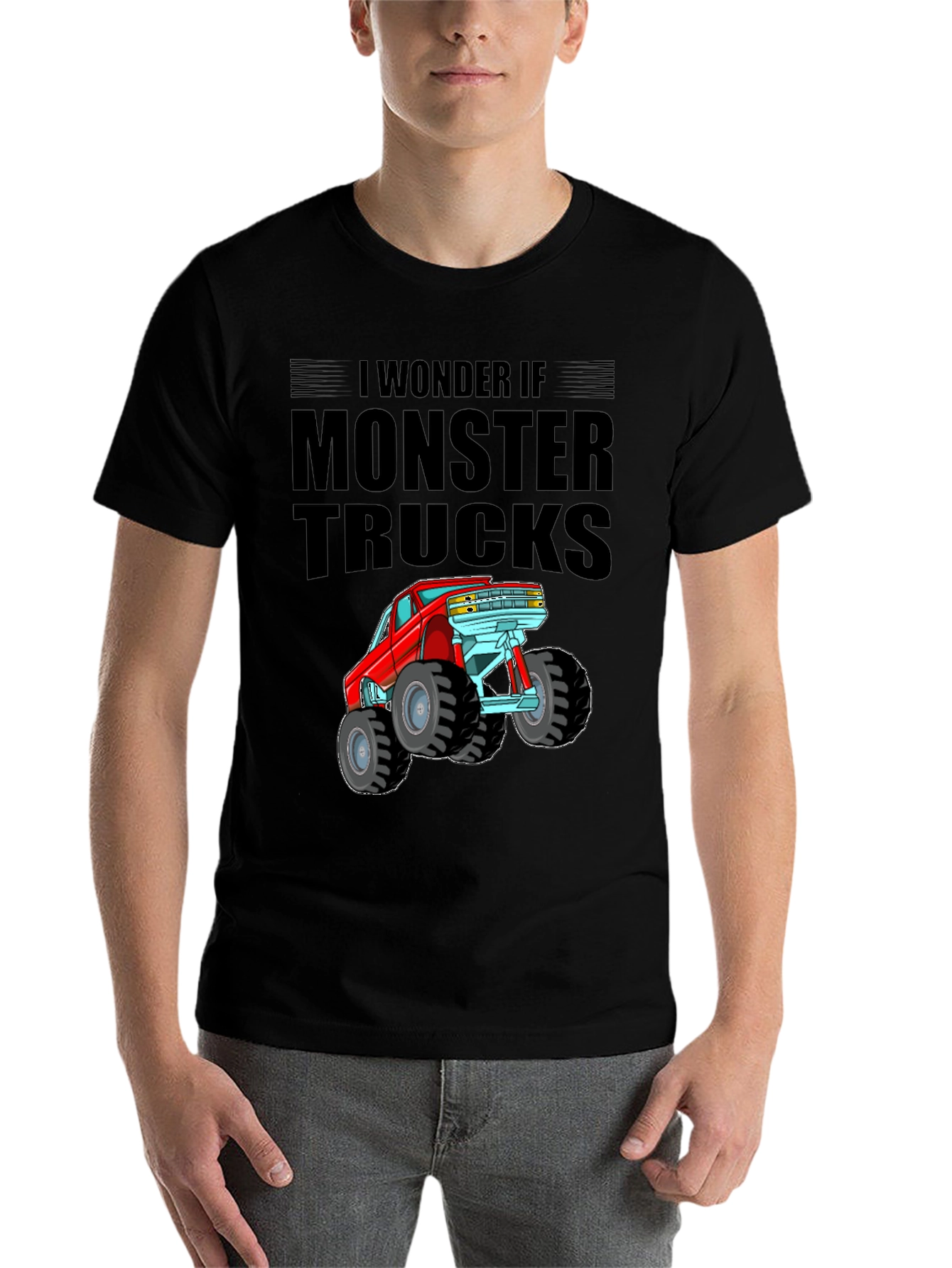 Black Monster Truck Graphic Tee - Black Cotton T-Shirt view 7