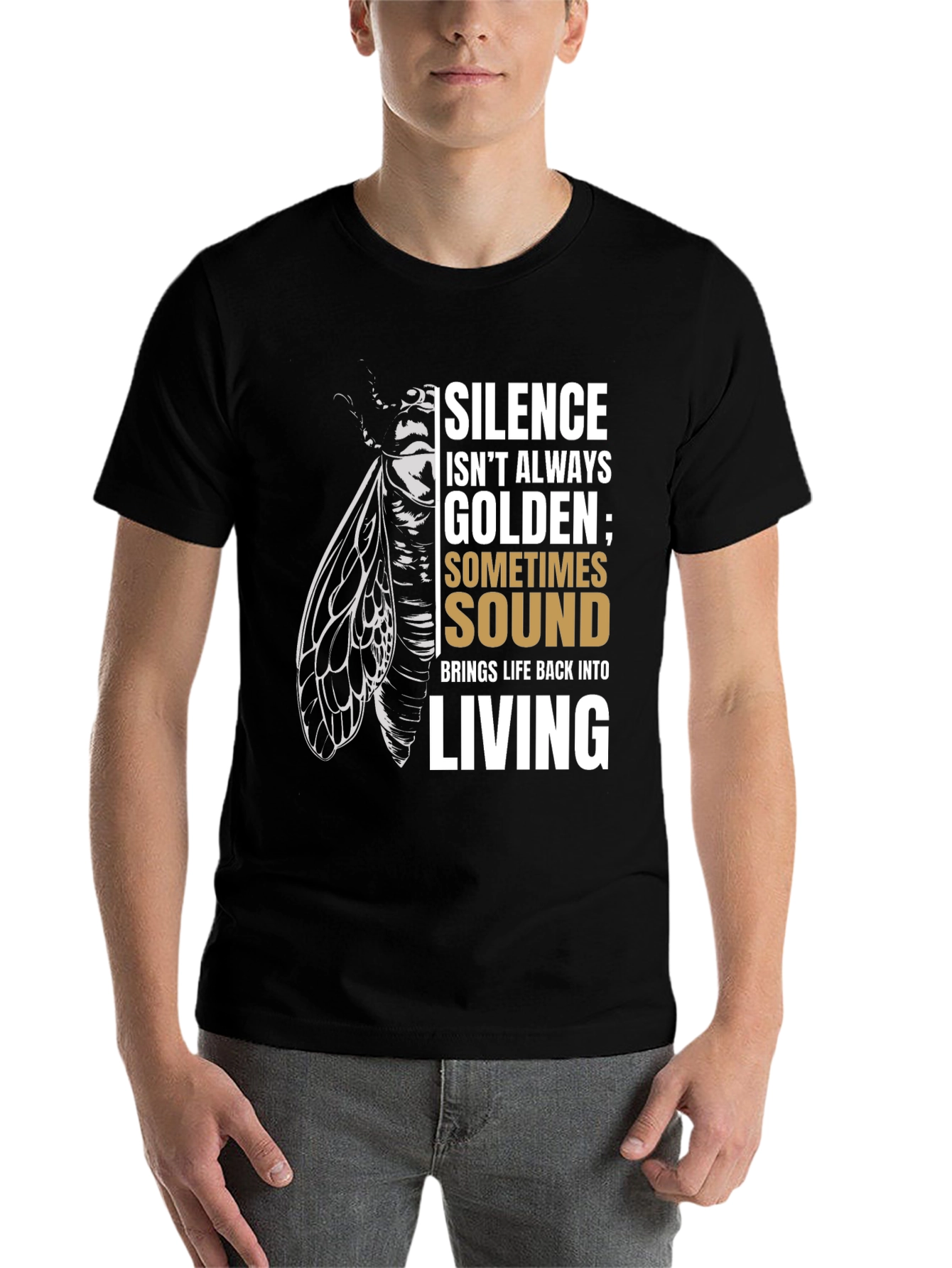 Black Cicada Sound T-Shirt: Silence Isn't Always Golden view 7