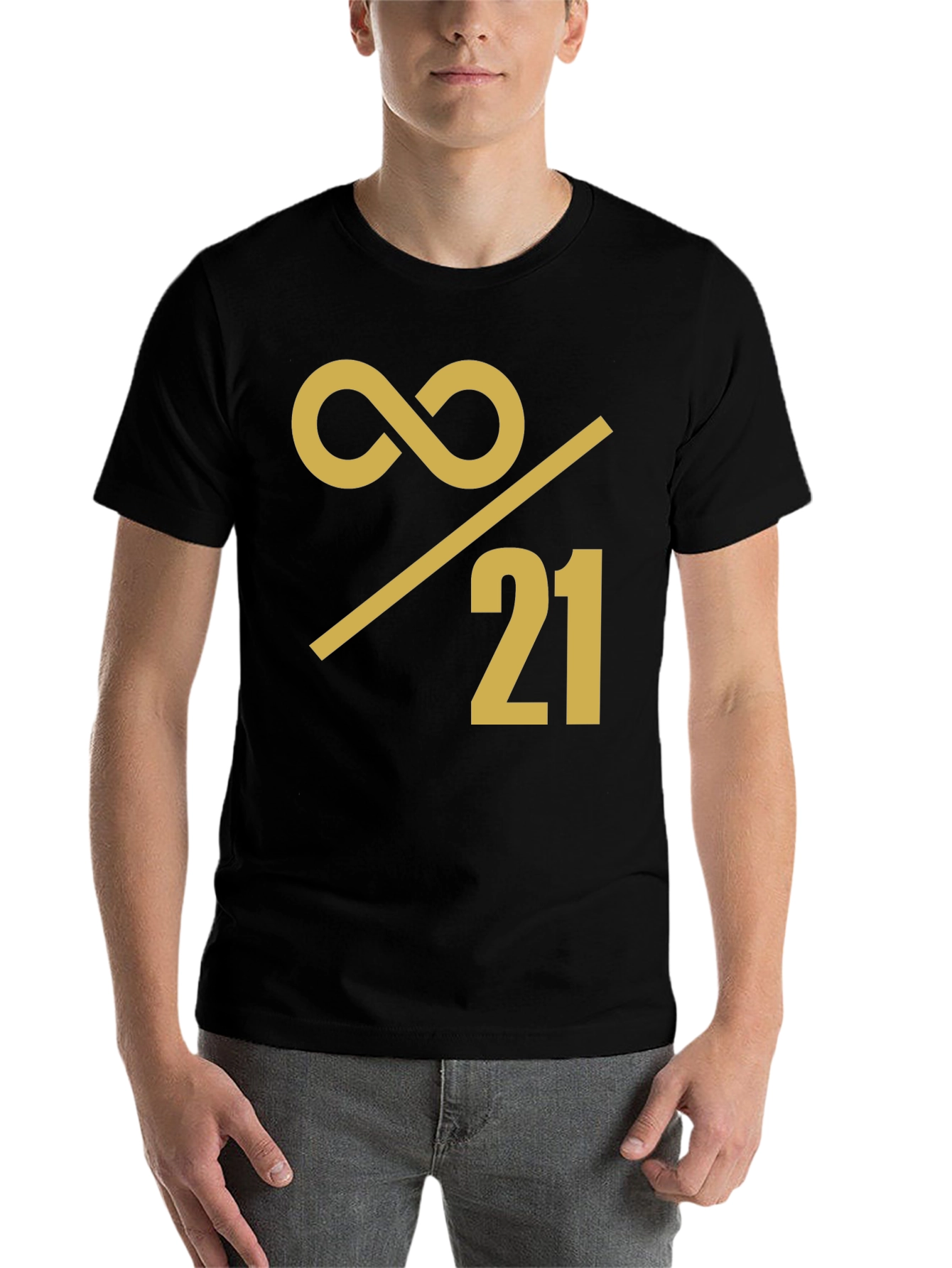 Black Infinity Over 21 Graphic Tee - Bold Statement Shirt view 7