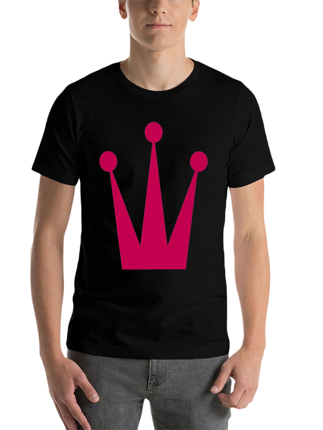 Black Crown Graphic Tee - Classic Black Cotton T-Shirt view 7