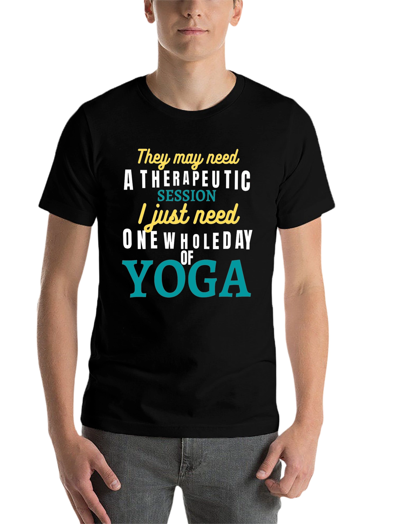 Black Yoga Lover's T-Shirt: One Whole Day of Relaxation view 7