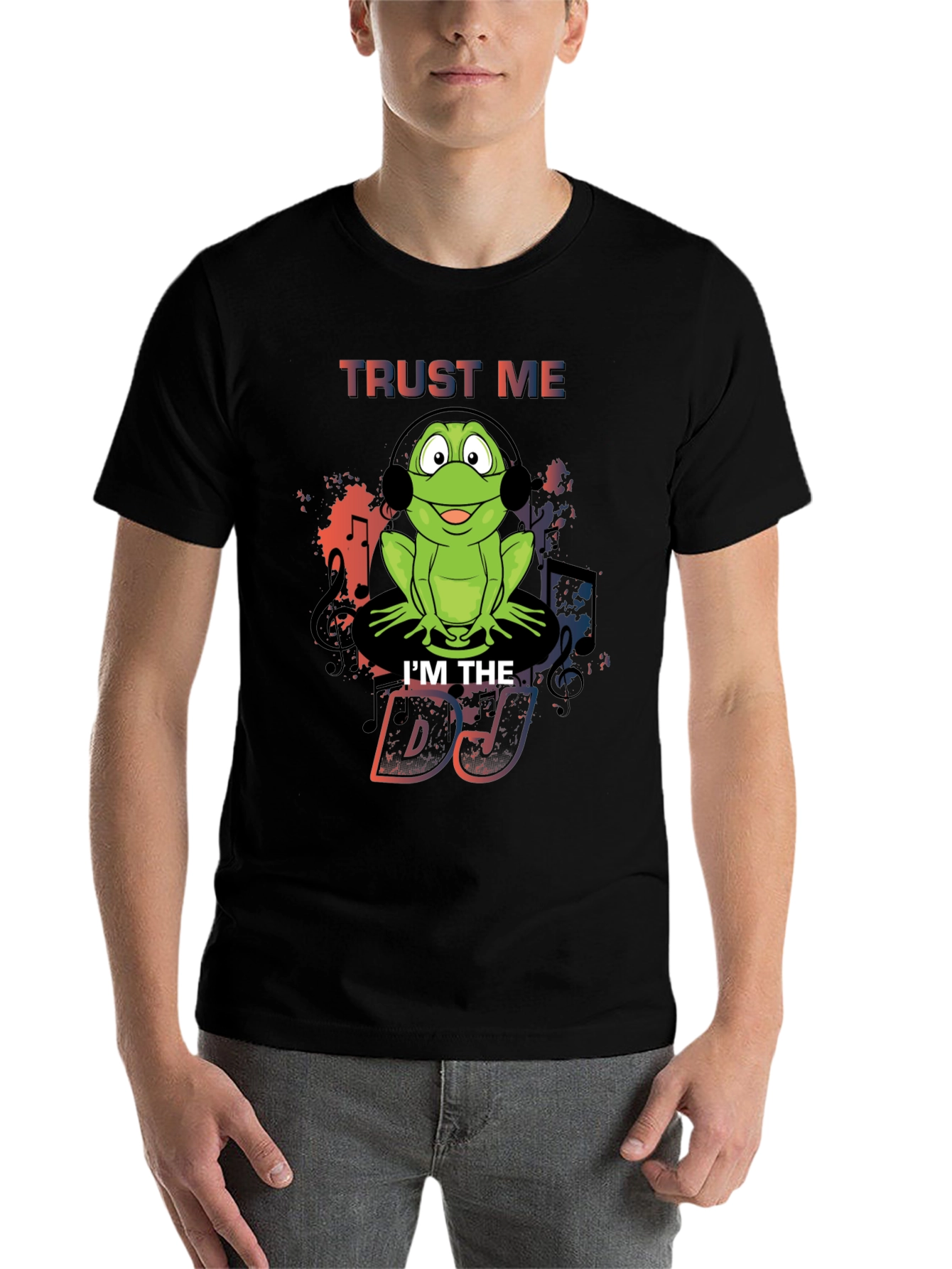 Black Trust Me I'm the DJ Frog T-Shirt view 7