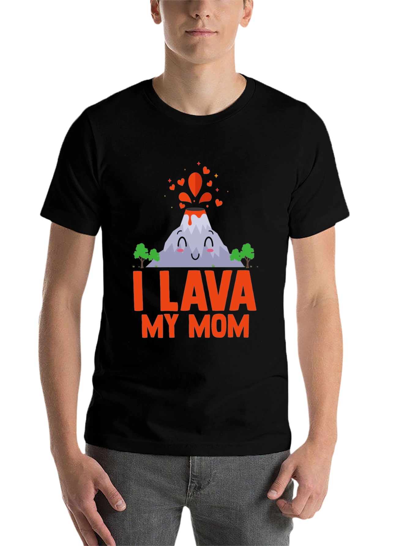 Black I Lava My Mom T-Shirt - Cute Volcano Design view 7