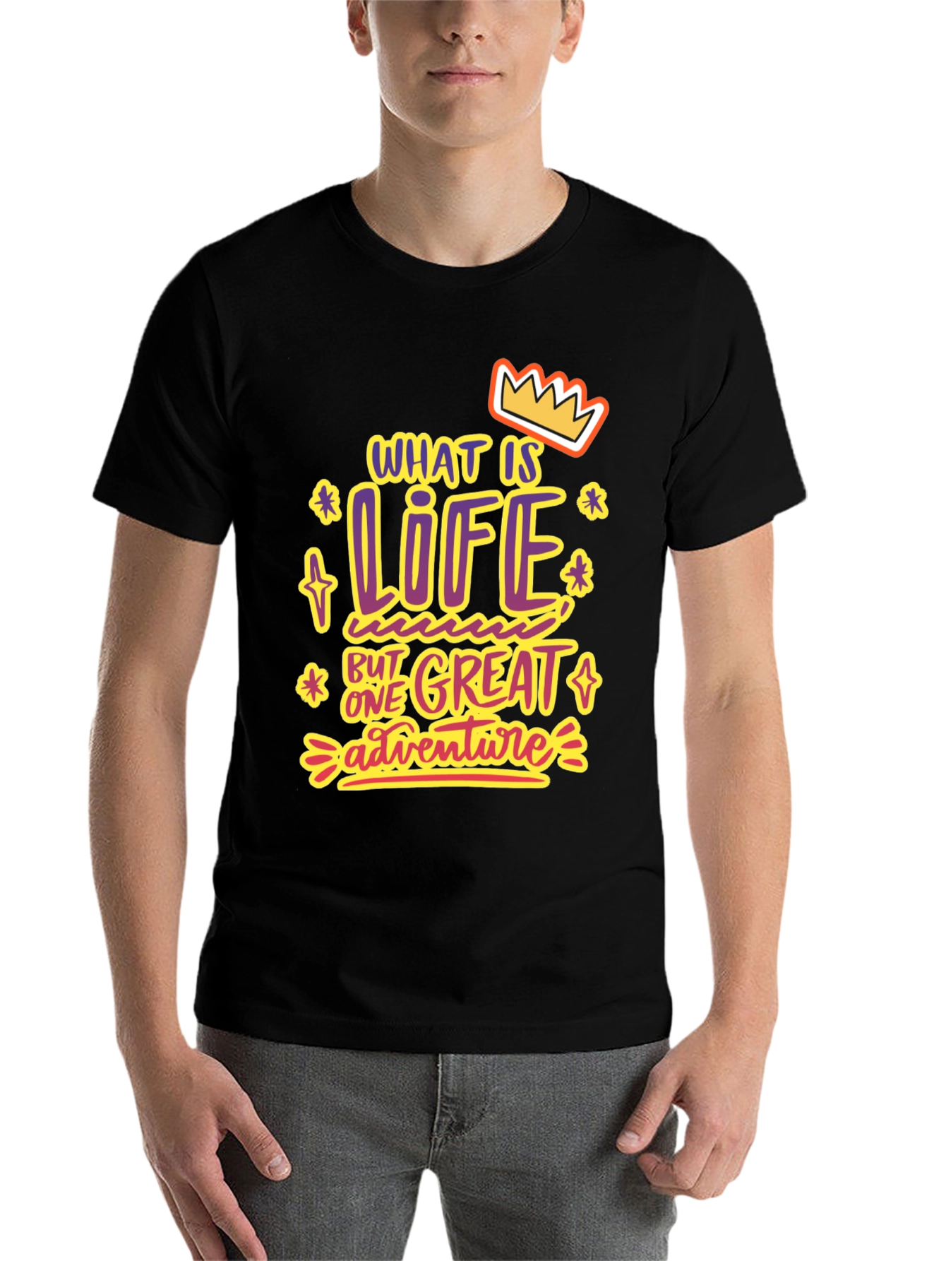 Black Life Is One Great Adventure T-Shirt view 7