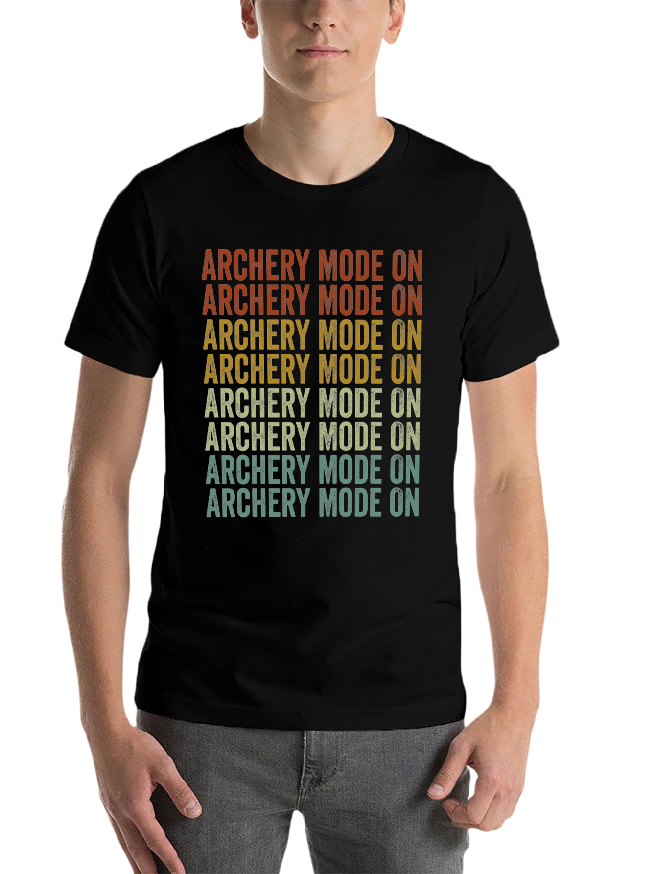 Black Archery Mode On T-Shirt - Retro Design view 7