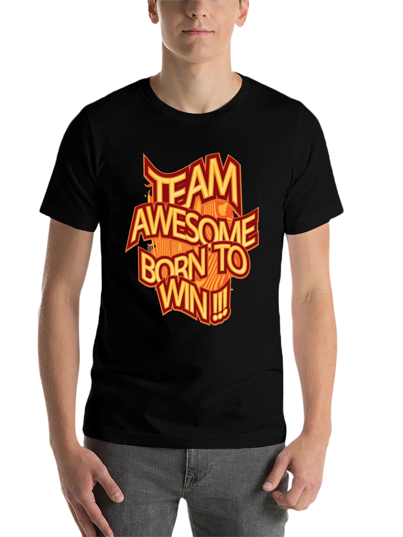 Black Team Awesome T-Shirt - Born to Win! view 7