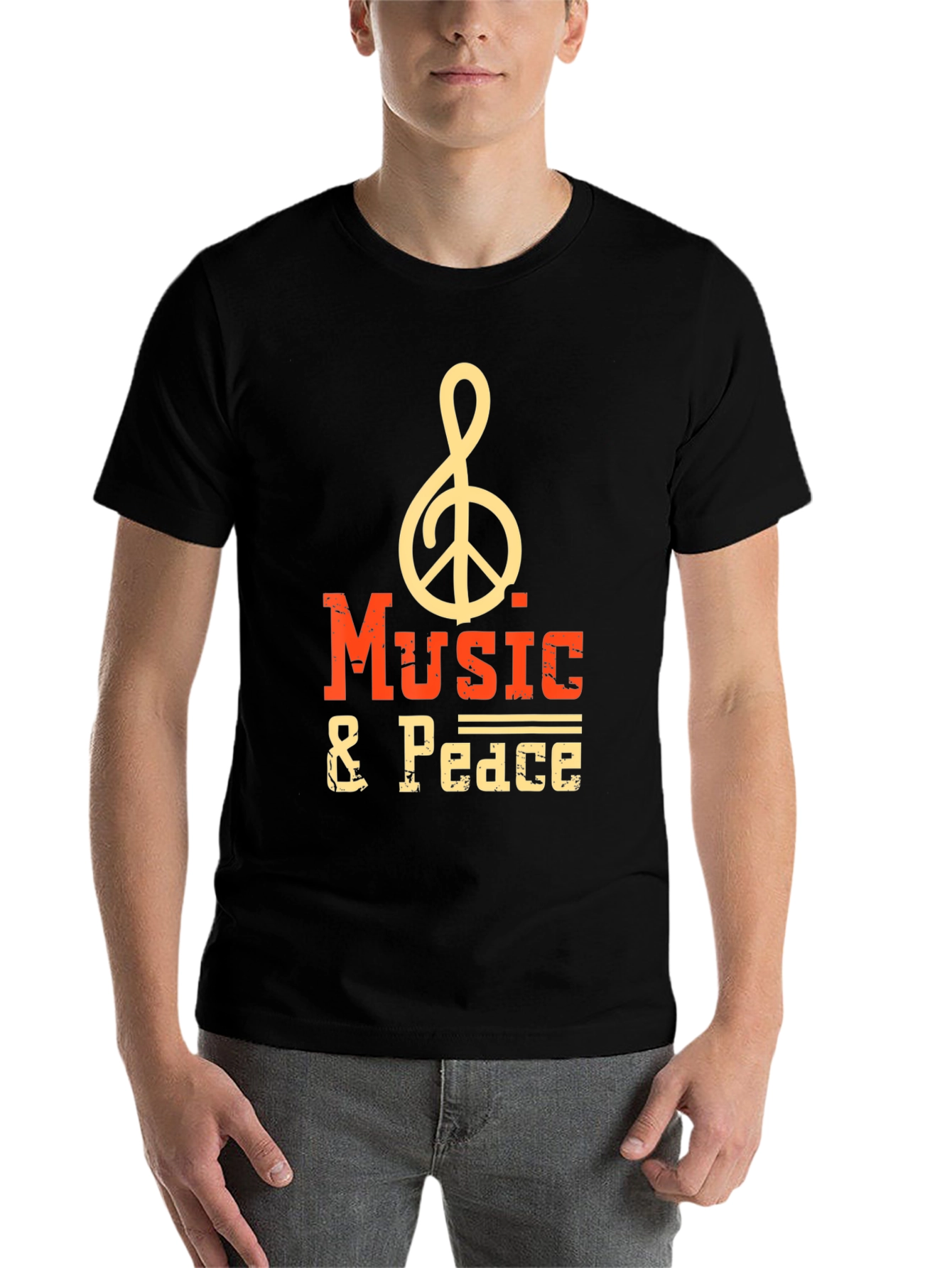 Black Music & Peace T-Shirt - Stylish Graphic Tee view 7