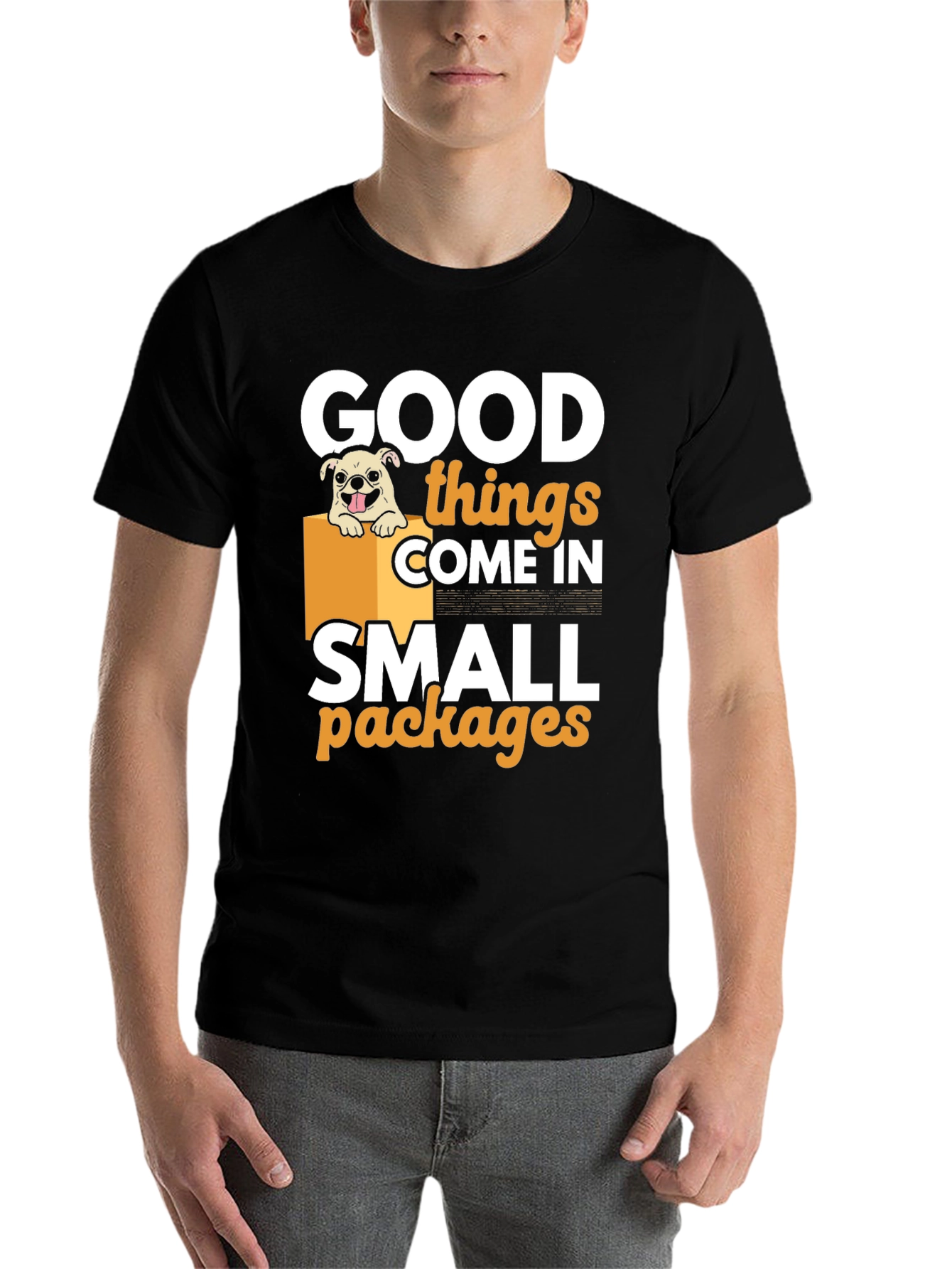 Black Good Things Small Packages Graphic T-Shirt view 7