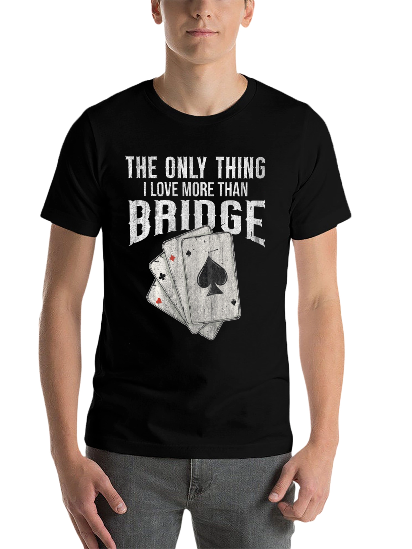 Black Bridge Lover T-Shirt - Playing Card Graphic Tee view 7