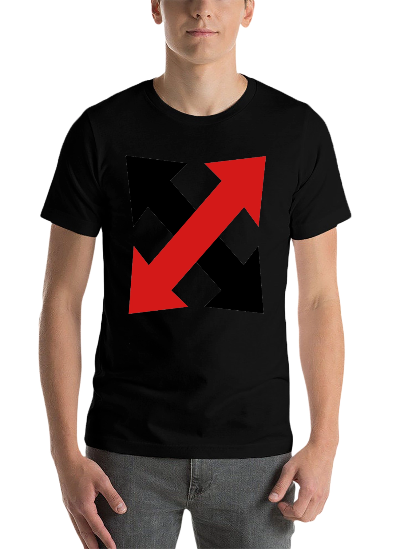 Black Arrow T-Shirt - Bold Graphic Print view 7
