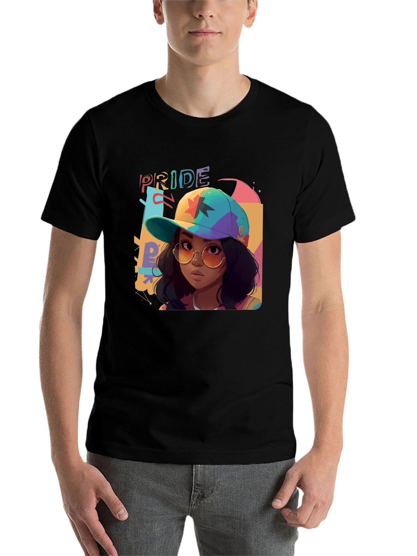 Black Pride Graphic Tee - Colorful Cartoon Woman view 7