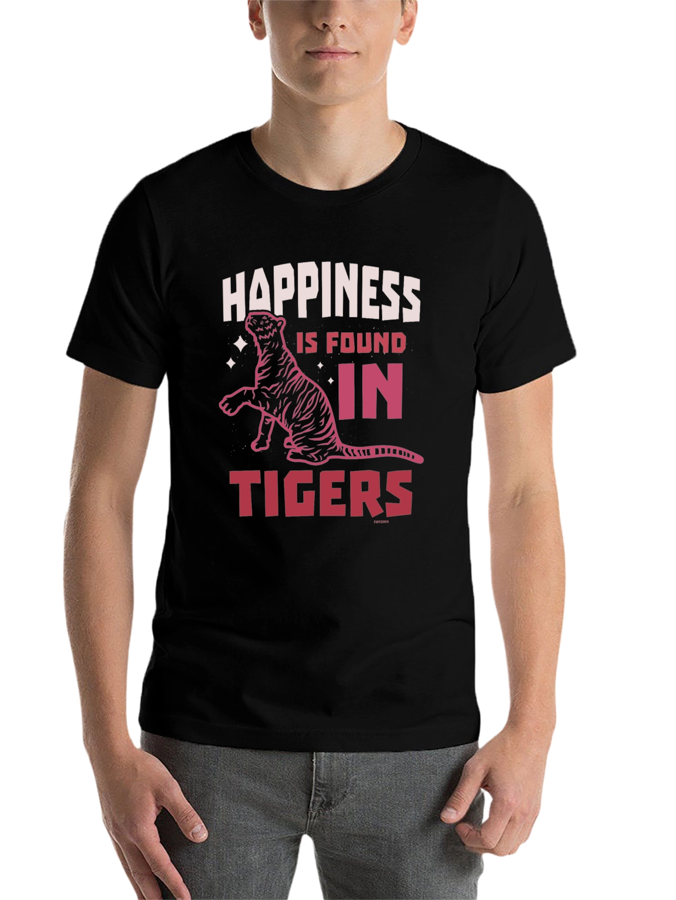 Black Happiness Tiger Graphic Tee - Soft Cotton Blend view 7