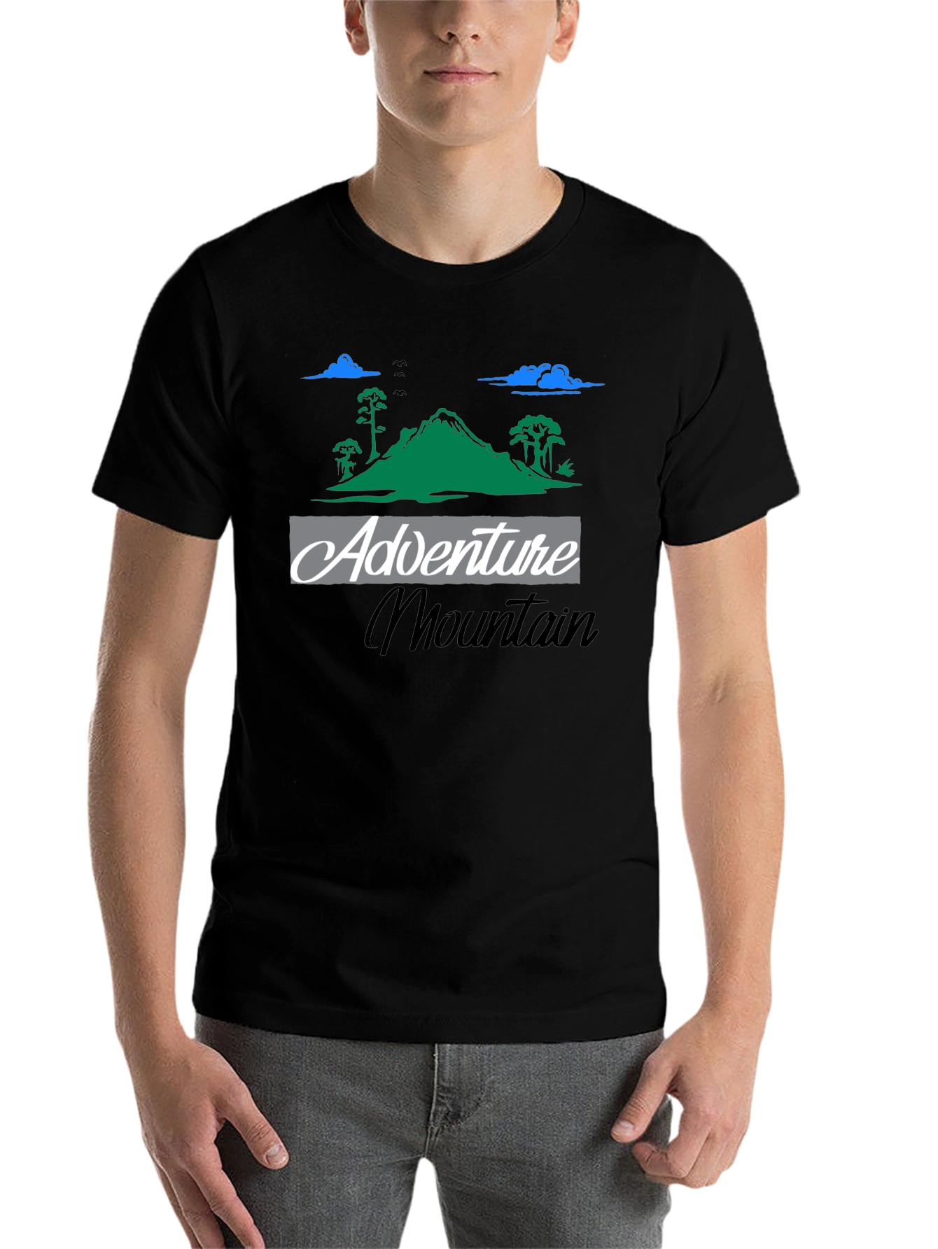 Black Adventure Mountain Graphic Tee - Black T-Shirt view 7