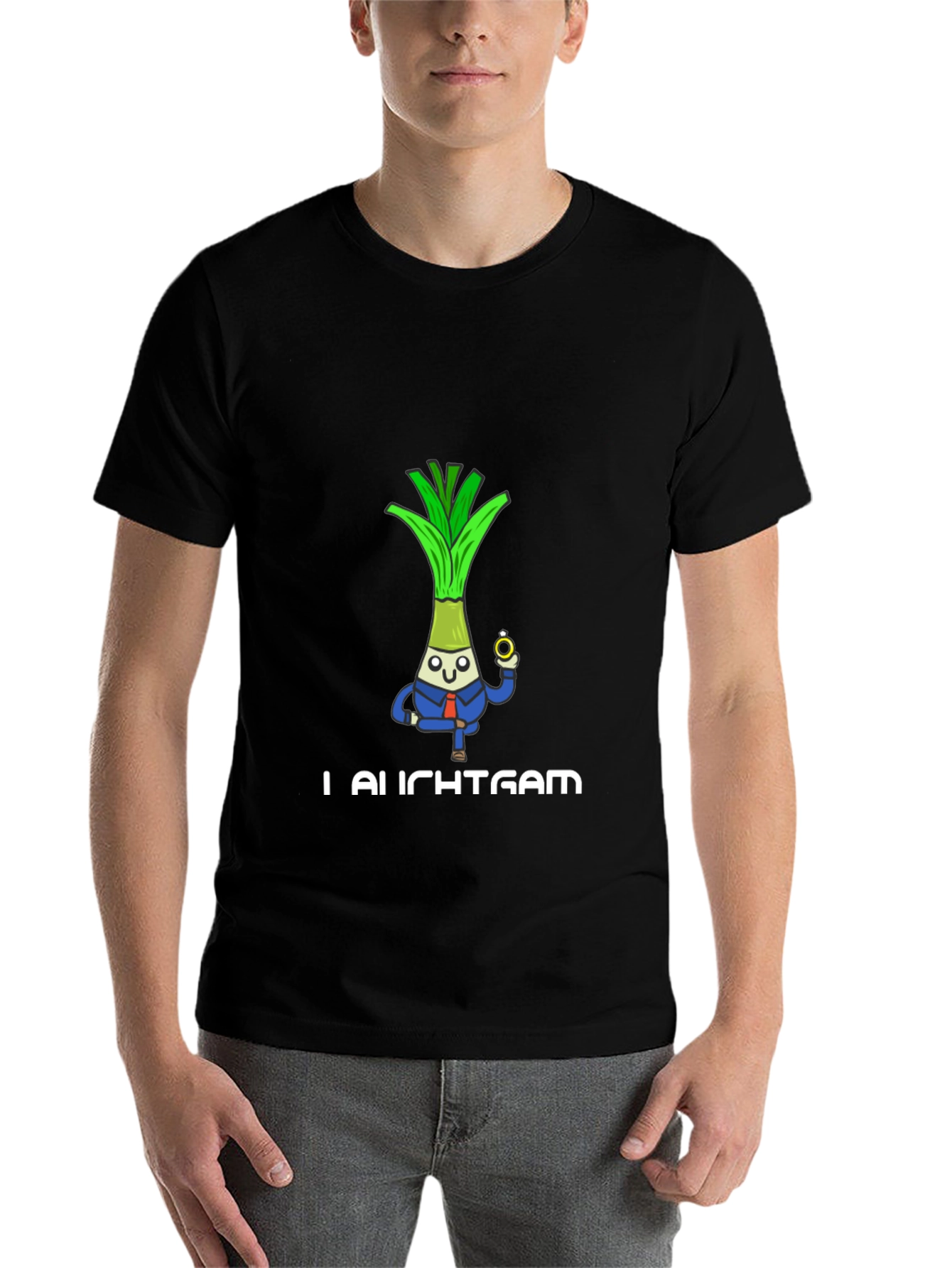 Black Funny Leek Groom T-Shirt - I Leek That Gam view 7