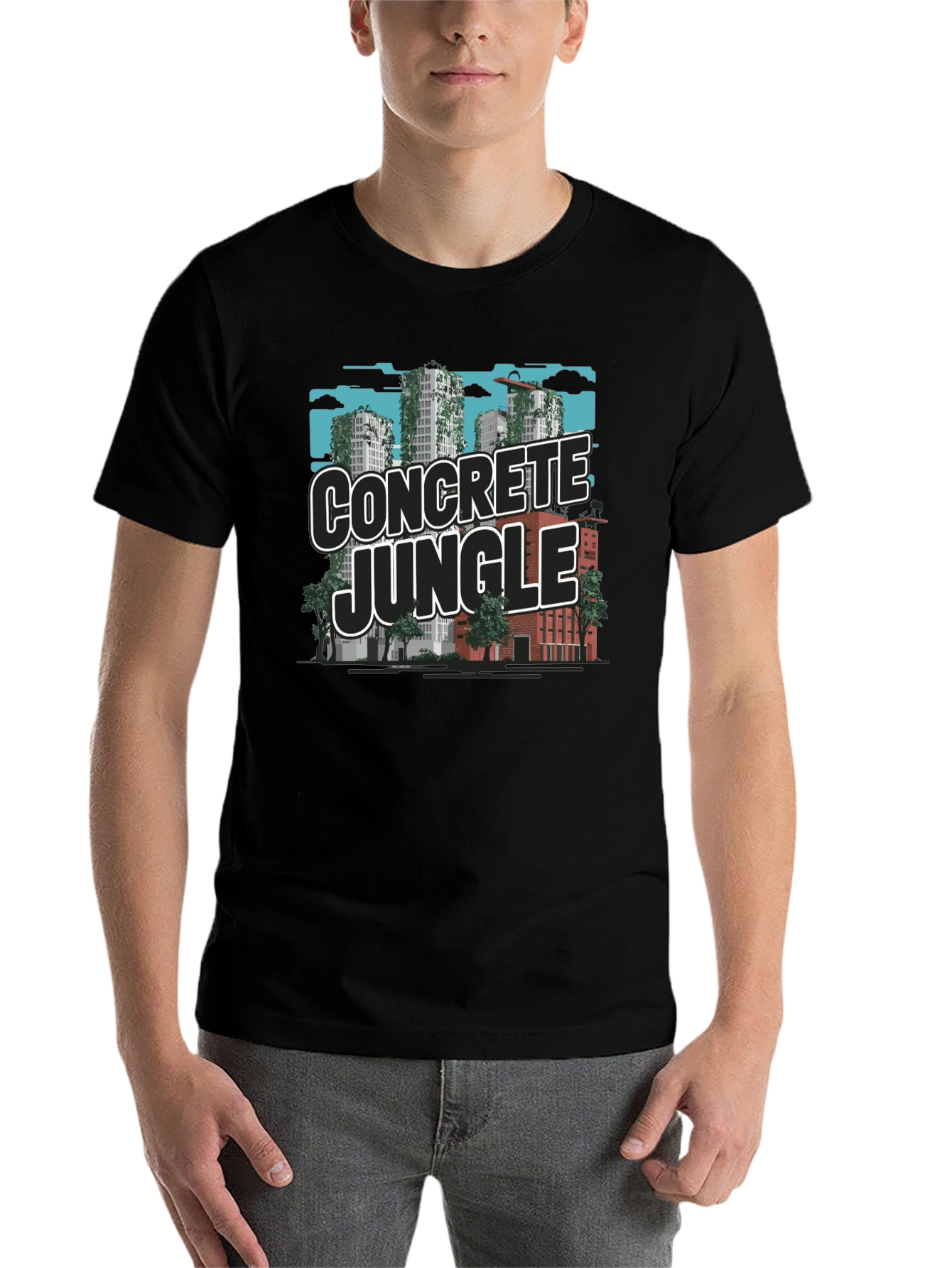 Black Concrete Jungle Graphic Tee - Urban Style view 7
