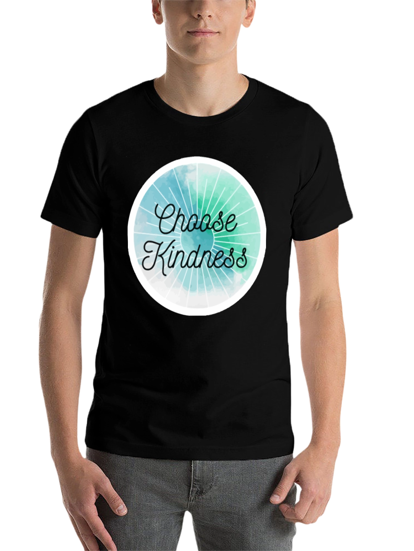 Black Choose Kindness Graphic Tee - Black Cotton Blend view 7