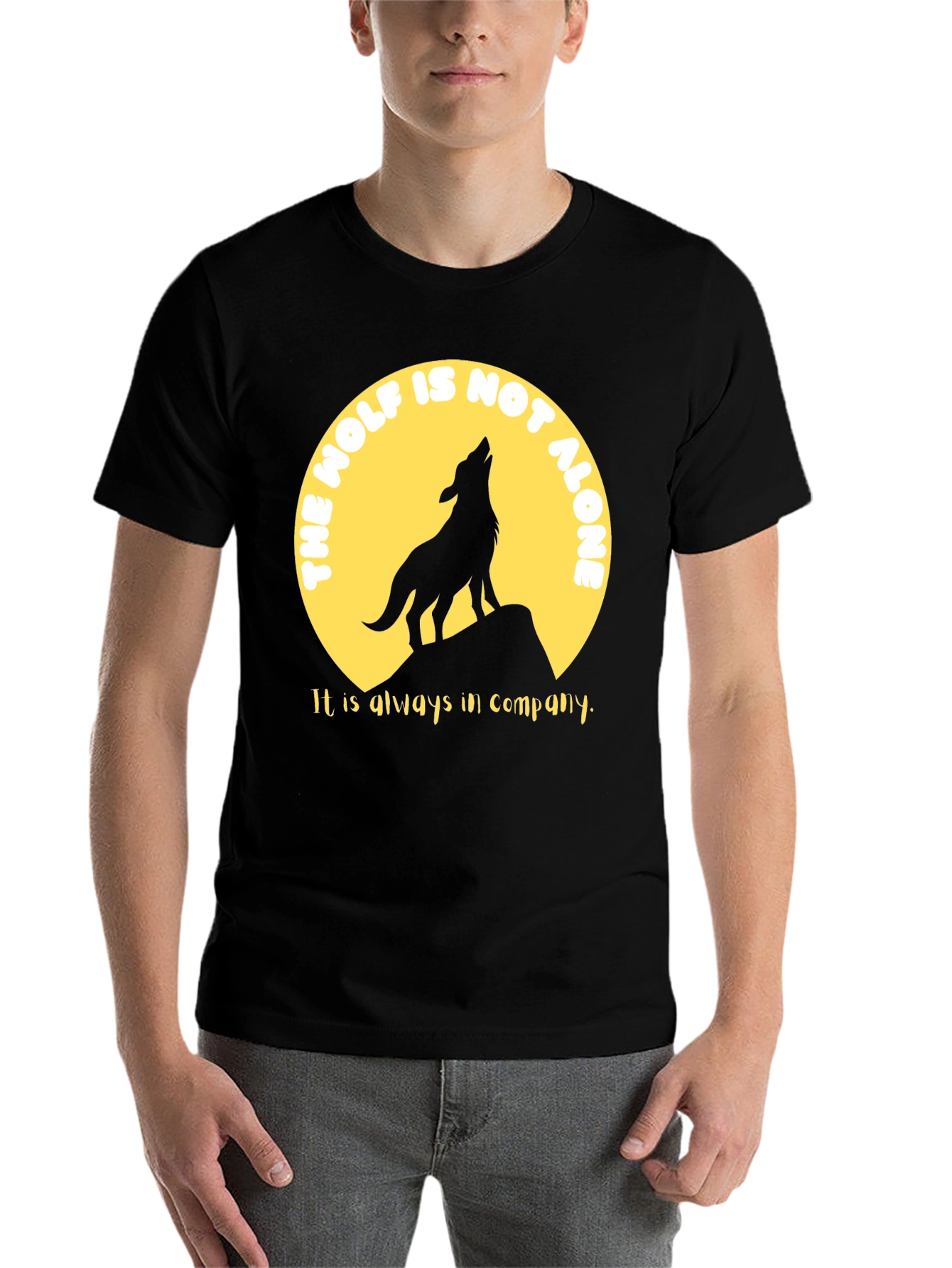 Black Wolf Pack T-Shirt - Lunar Design view 7