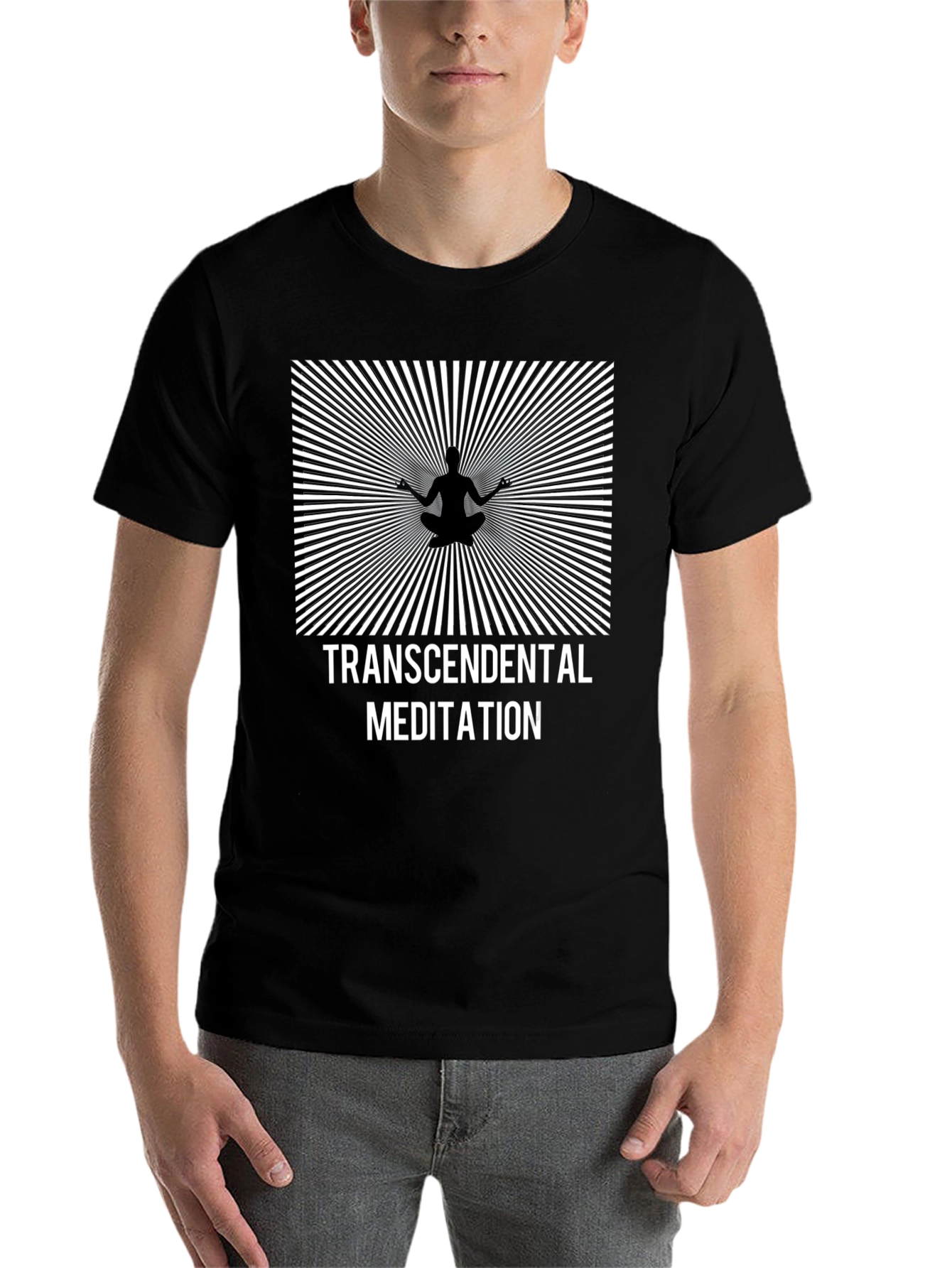 Black Transcendental Meditation T-Shirt - Mindful Design view 7