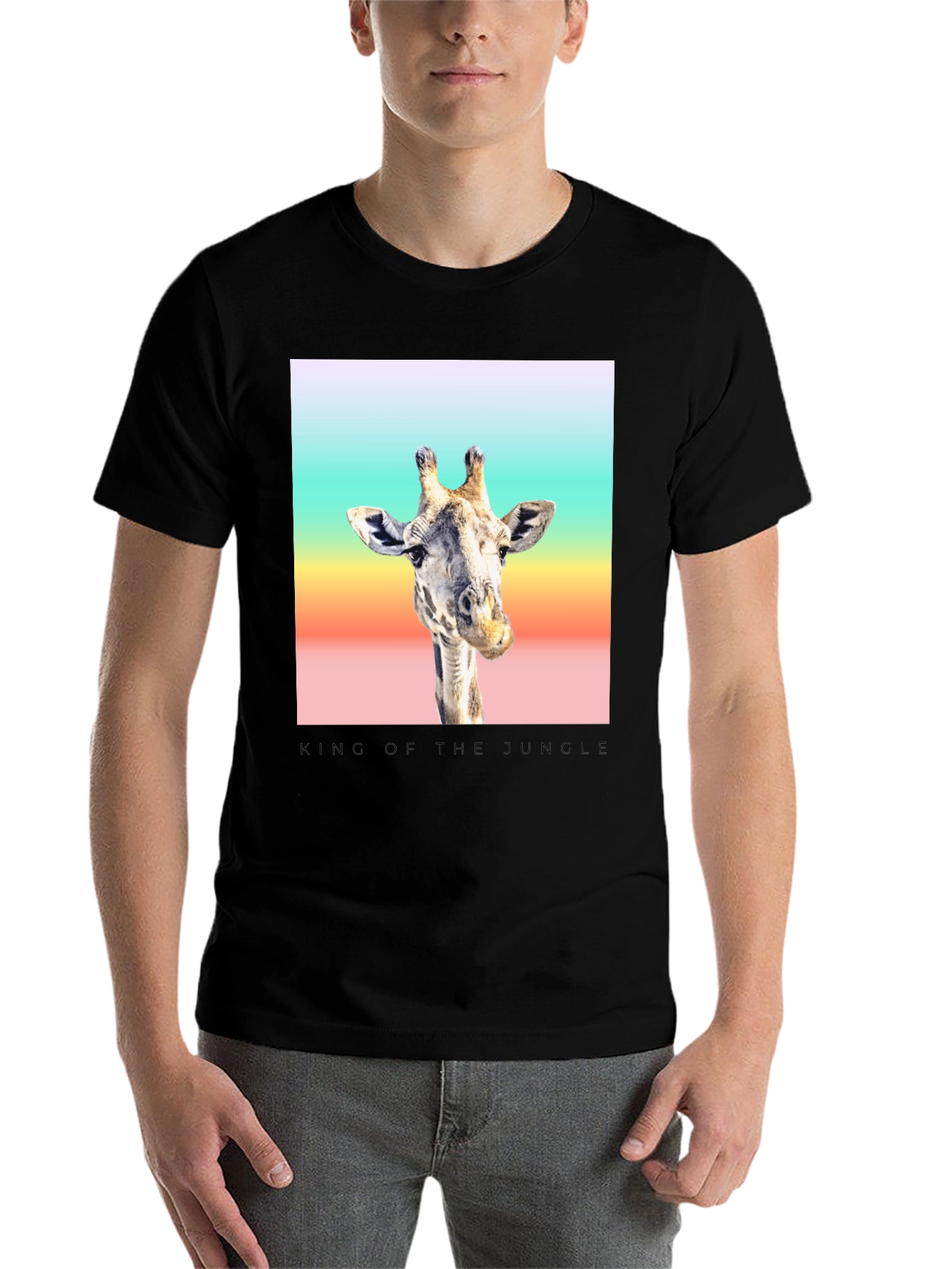 Black King of the Jungle Giraffe T-Shirt view 7