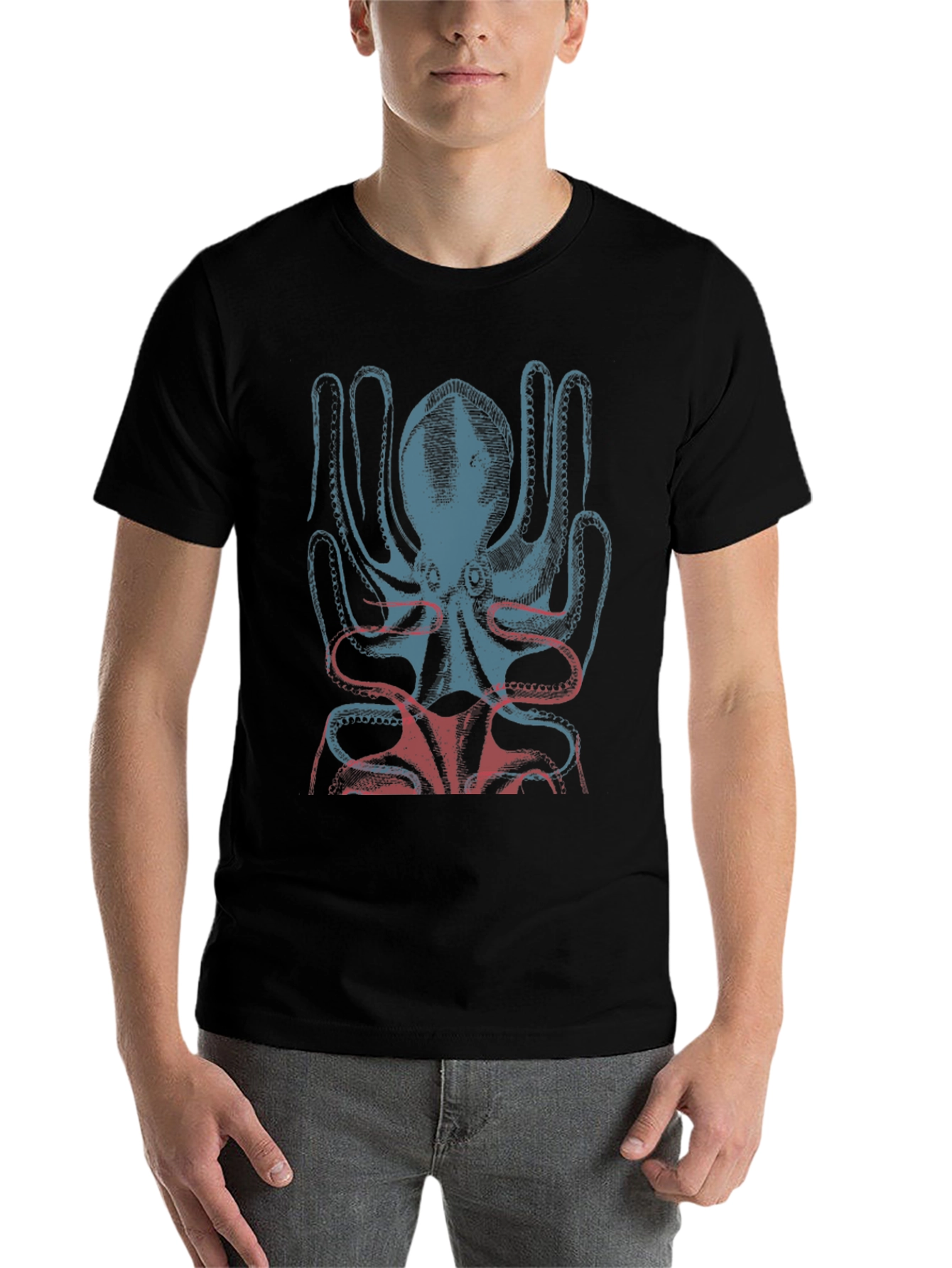 Black Octopus Graphic Tee - Stylish Menswear view 7
