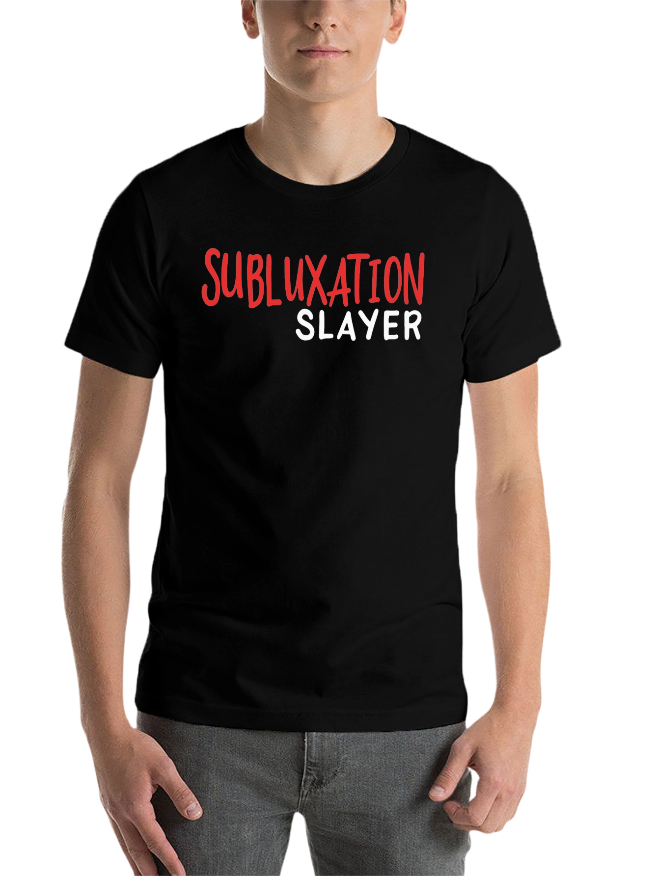 Black Subluxation Slayer Graphic T-Shirt view 7