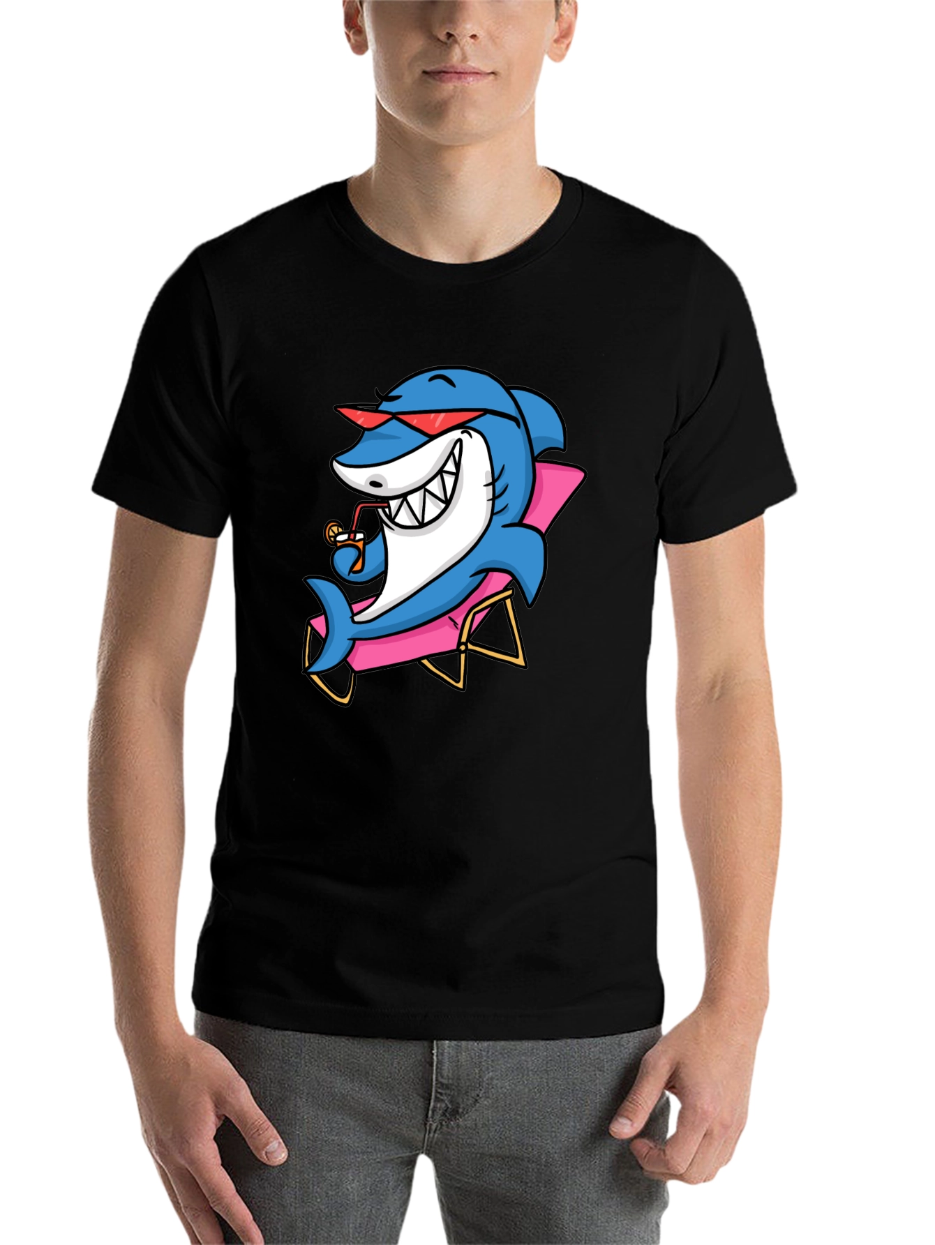 Black Cool Shark T-Shirt - Vacation Vibes view 7
