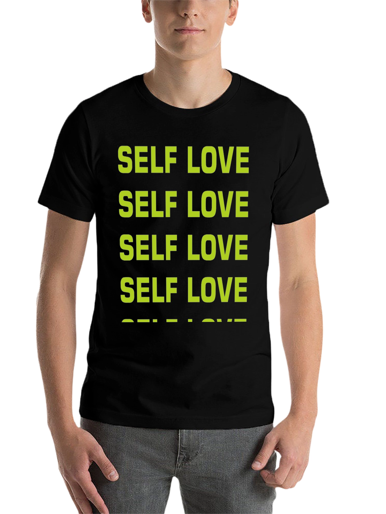 Black Self Love T-Shirt - Positive Message Tee view 7