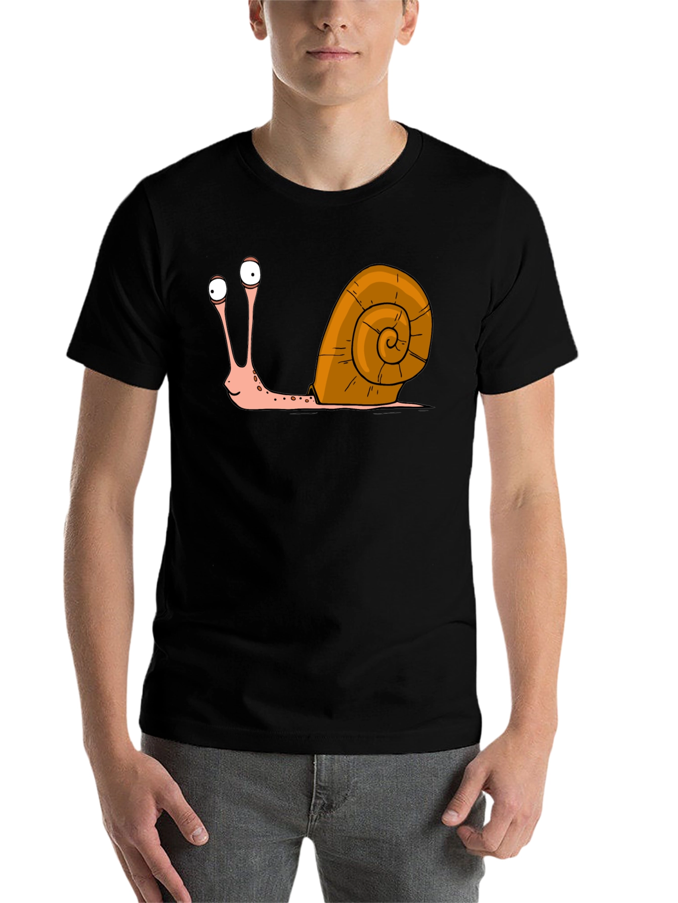 Black Funny Snail Graphic T-Shirt - Quirky Casual Tee view 7