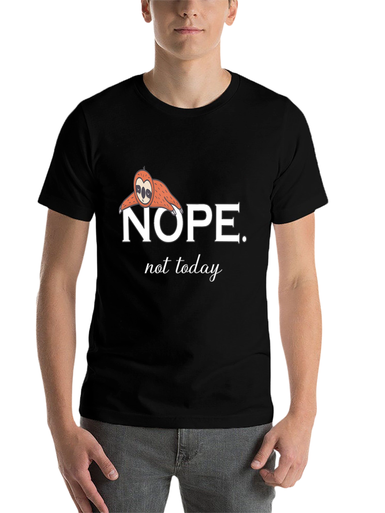 Black Nope, Not Today Sloth Graphic Tee view 7