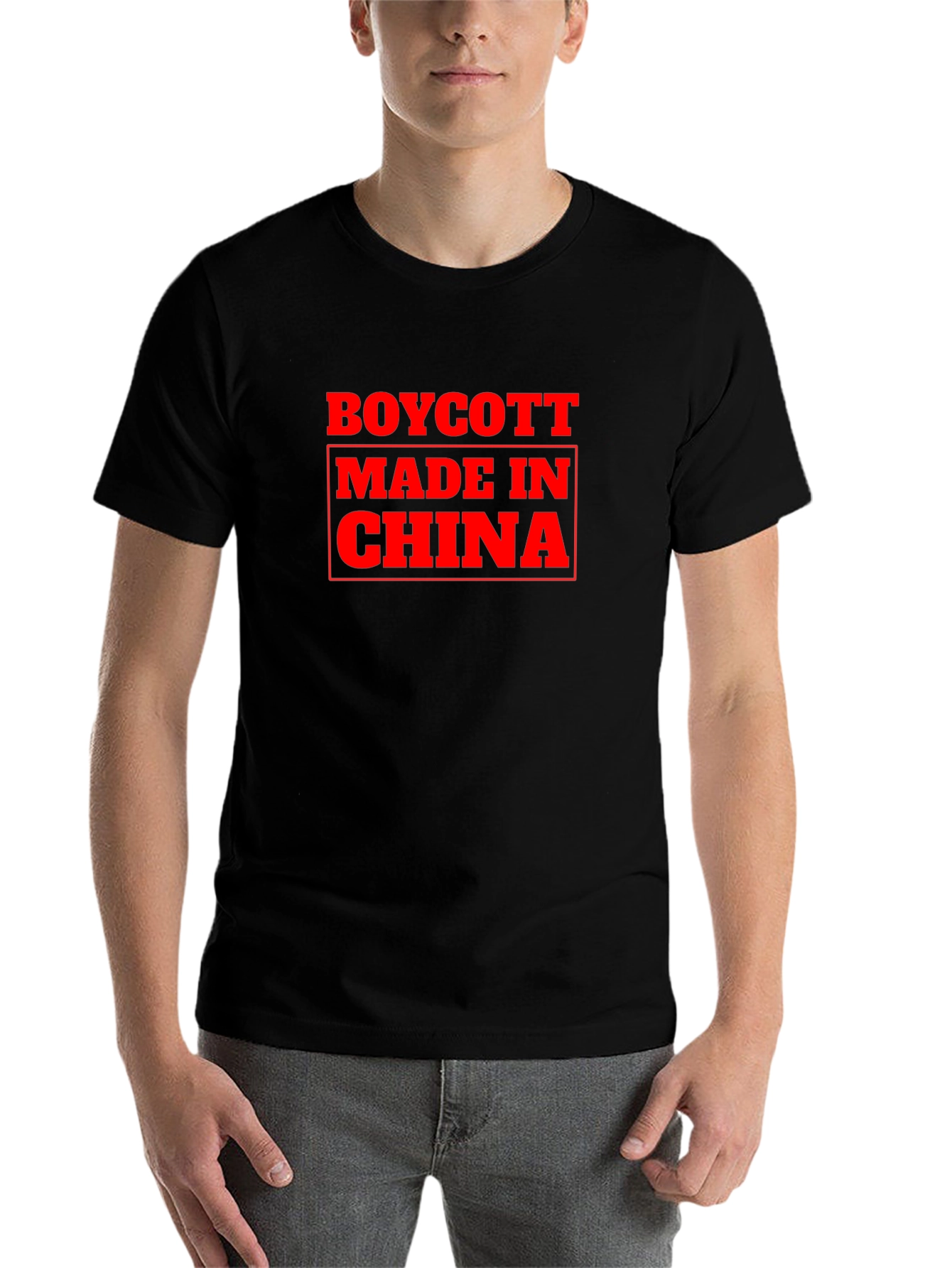 Black Boycott Made in China Graphic Tee view 7