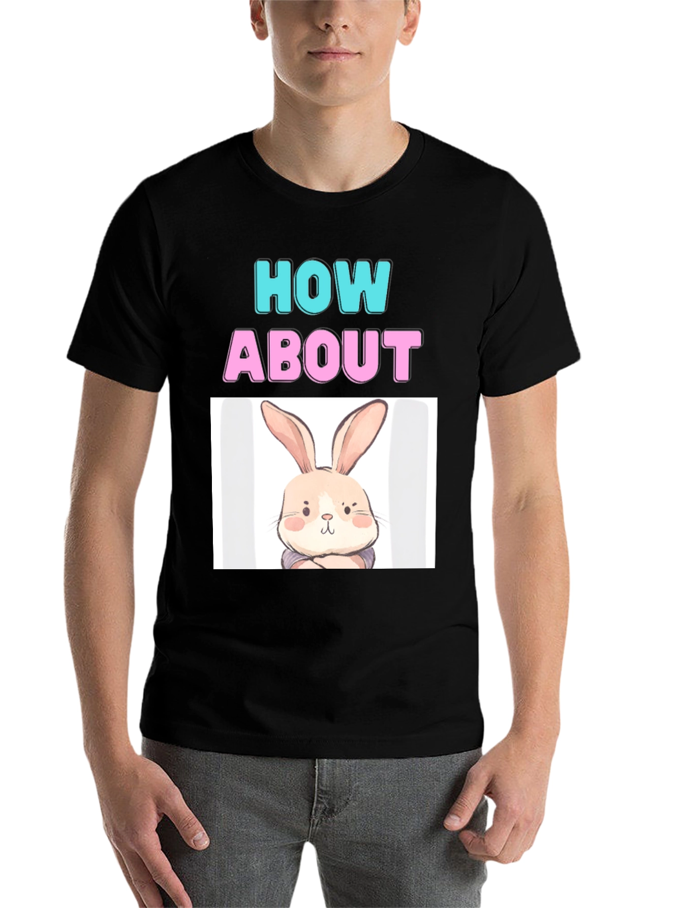 Black How About Bunny T-Shirt - Cute & Comfy view 7