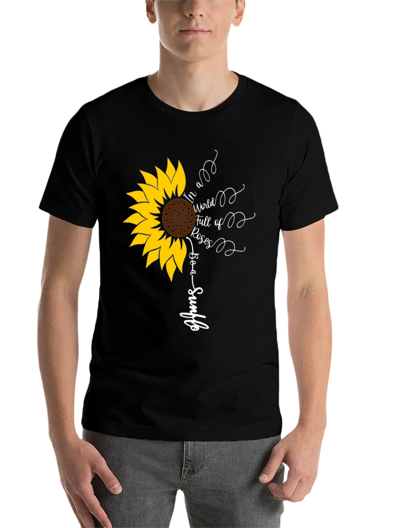 Black Sunflower Graphic Tee - Be a Sunflower view 7