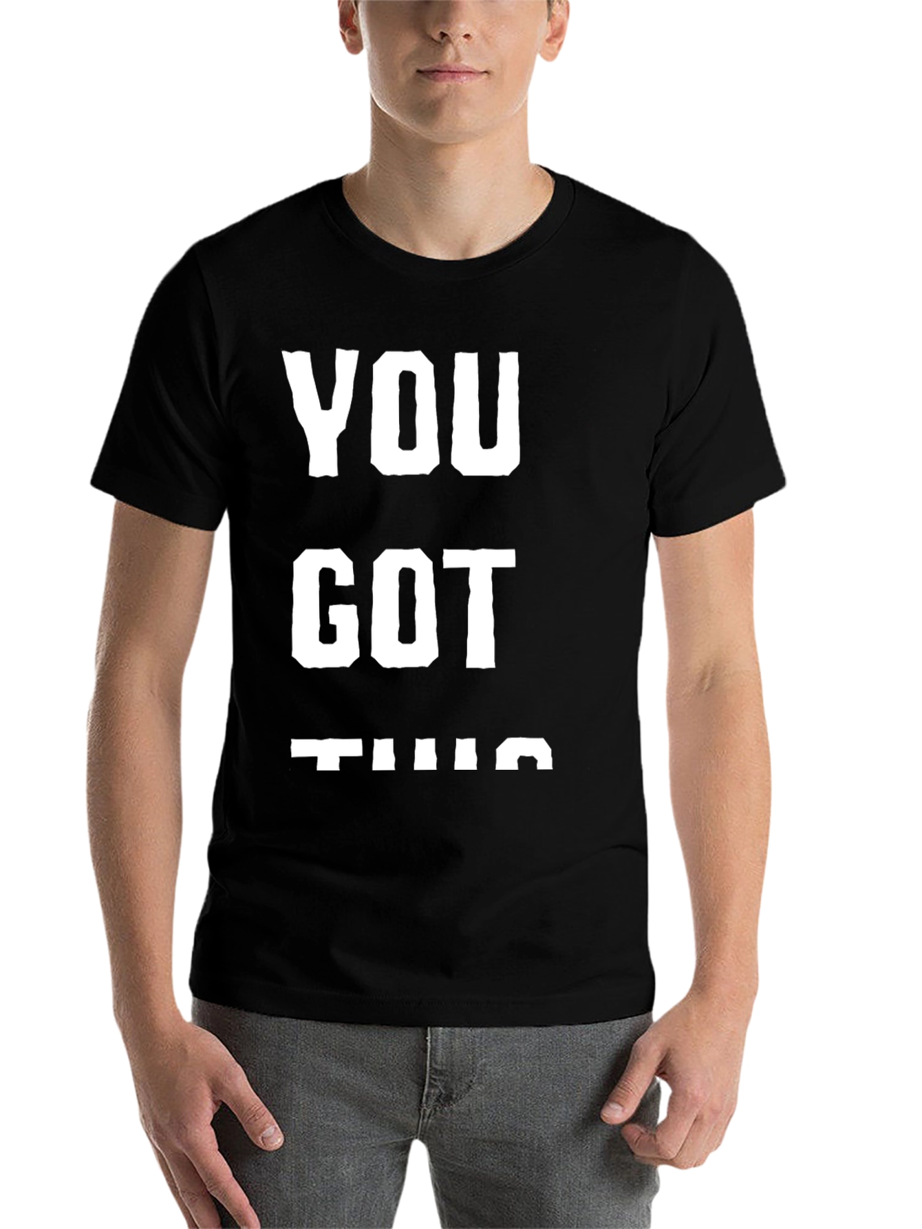 Black Motivational Black T-Shirt - You Got This view 7