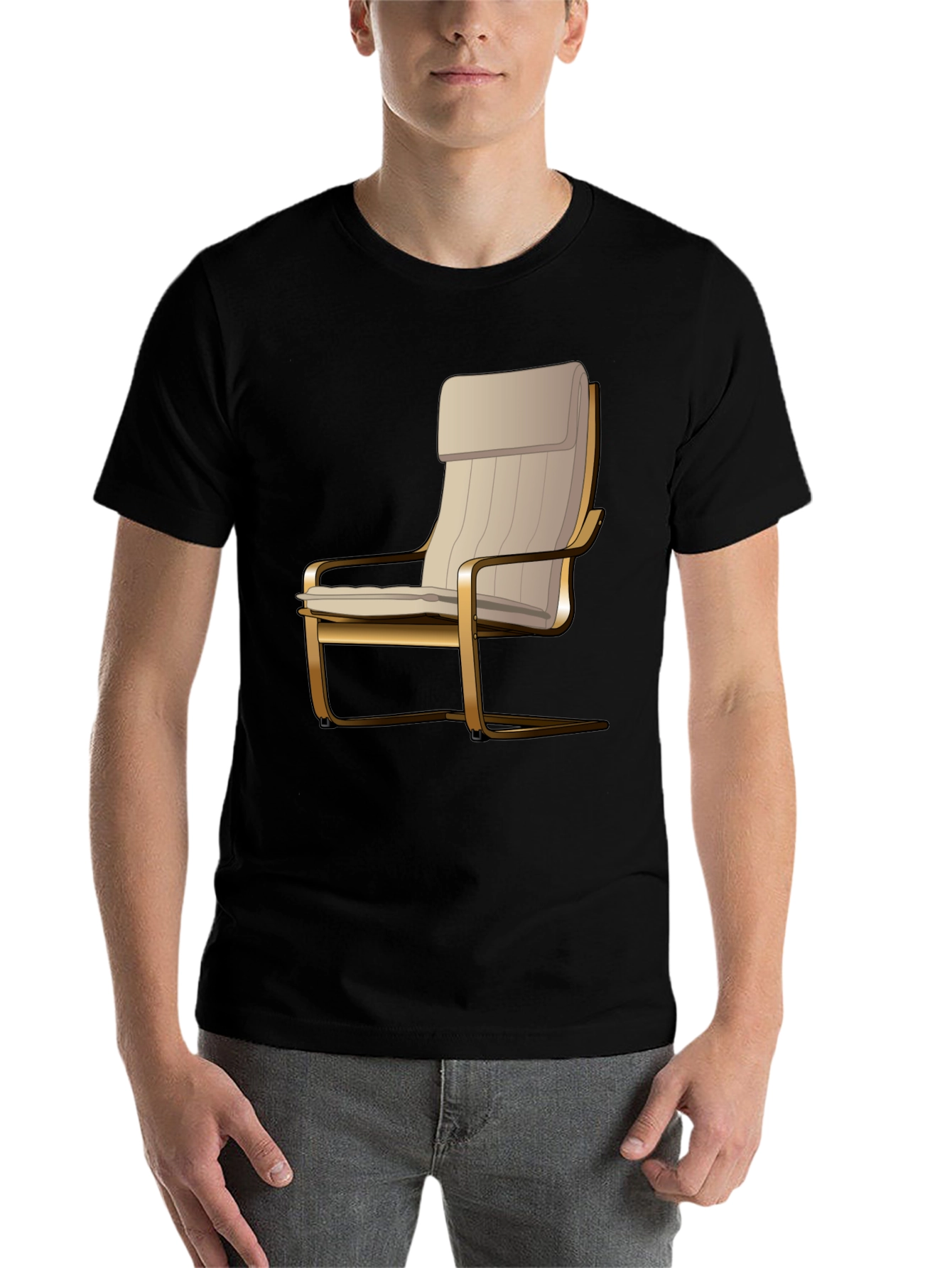 Black Modern Chair Graphic Tee - Stylish Comfort view 7