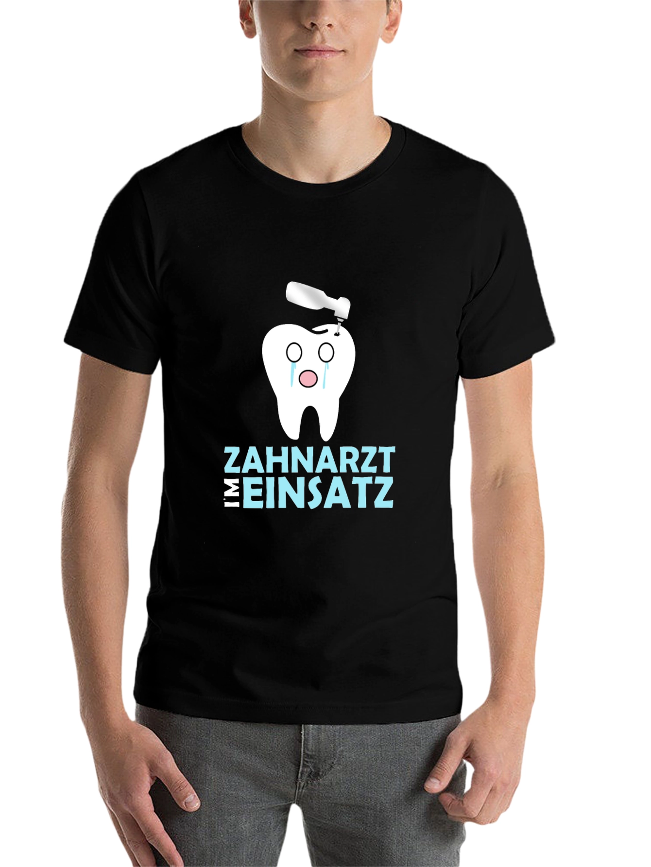 Black Zahnarzt Im Einsatz Graphic Tee - Black view 7