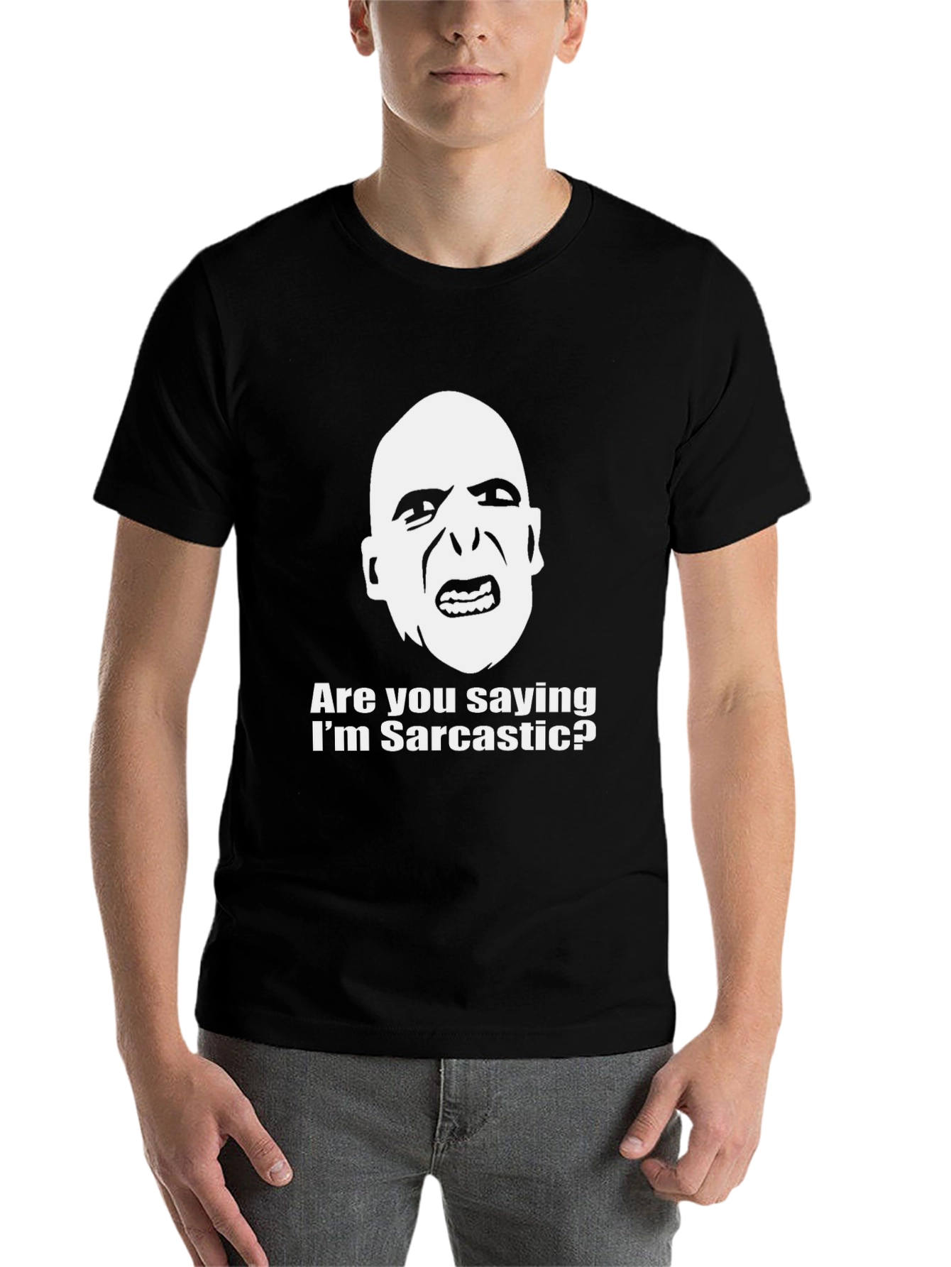 Black Sarcastic Voldemort Graphic T-Shirt view 7