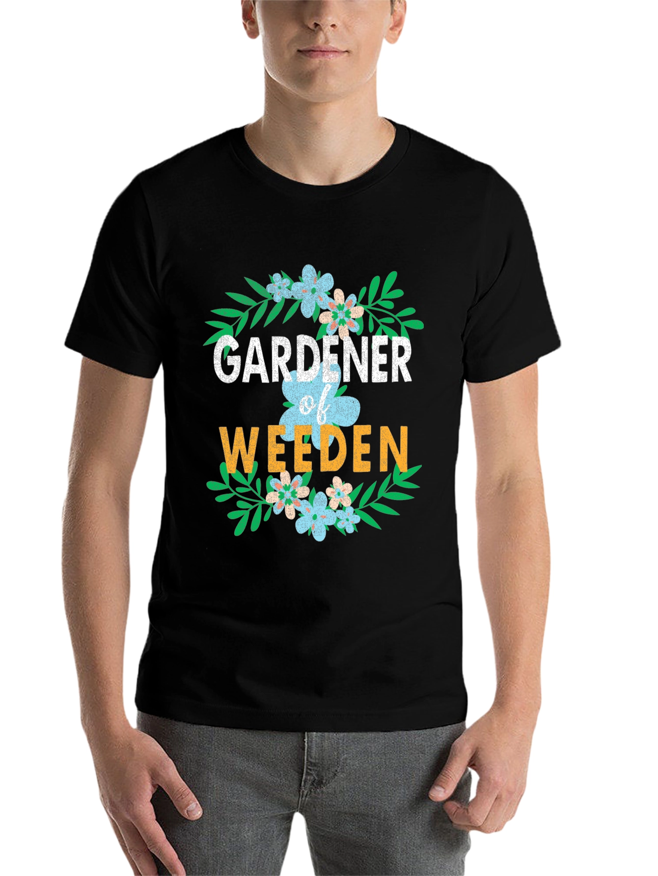 Black Gardener of Weeden Graphic T-Shirt view 7